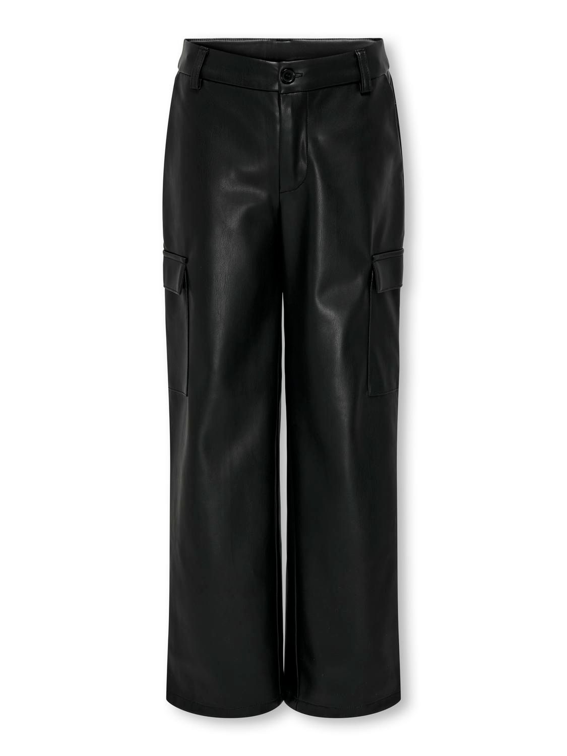 Only KOGHERO FAUX LEATHER CARGO PANT PNT Black 2900151366056