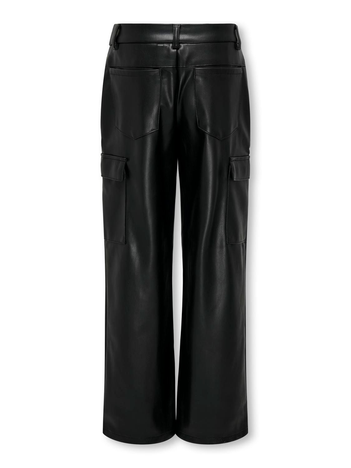 Only KOGHERO FAUX LEATHER CARGO PANT PNT Black 2900151366018