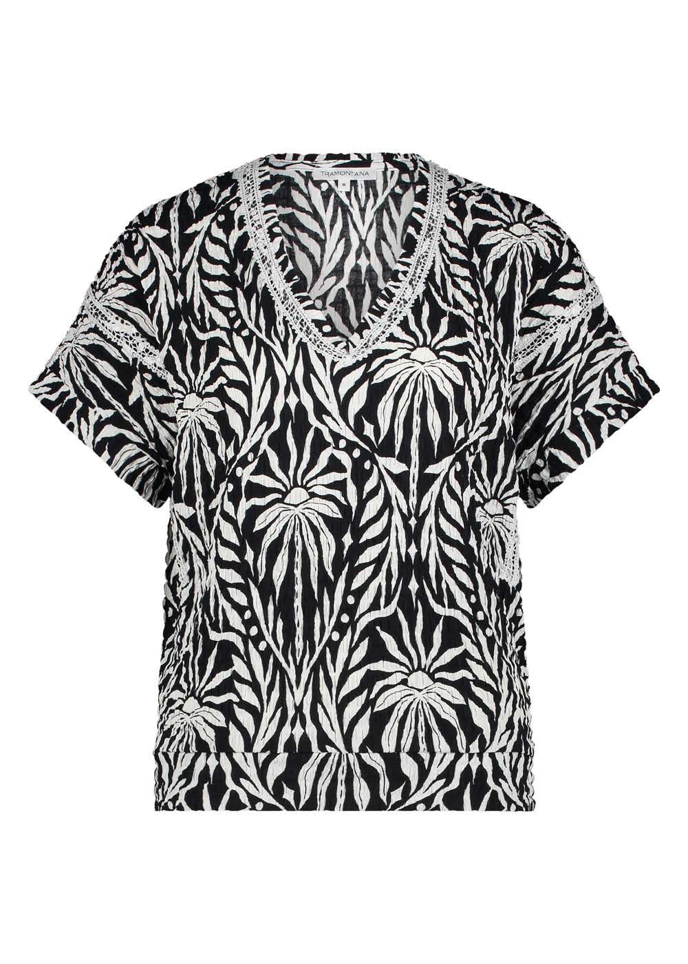 Tramontana Top Black And White Paradise Print Blacks 009998 2900151435042