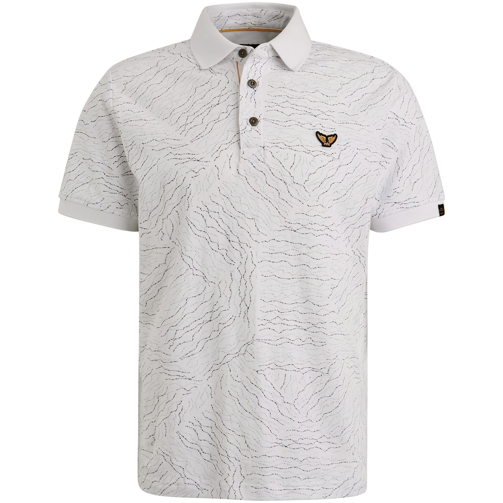 Pme Legend Short sleeve polo fine pique aop Bright White 00110711-7003