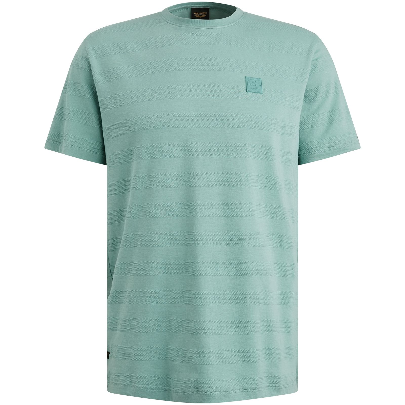 Pme Legend Short sleeve r-neck jacquard strip Cameo Blue 00110713-5149