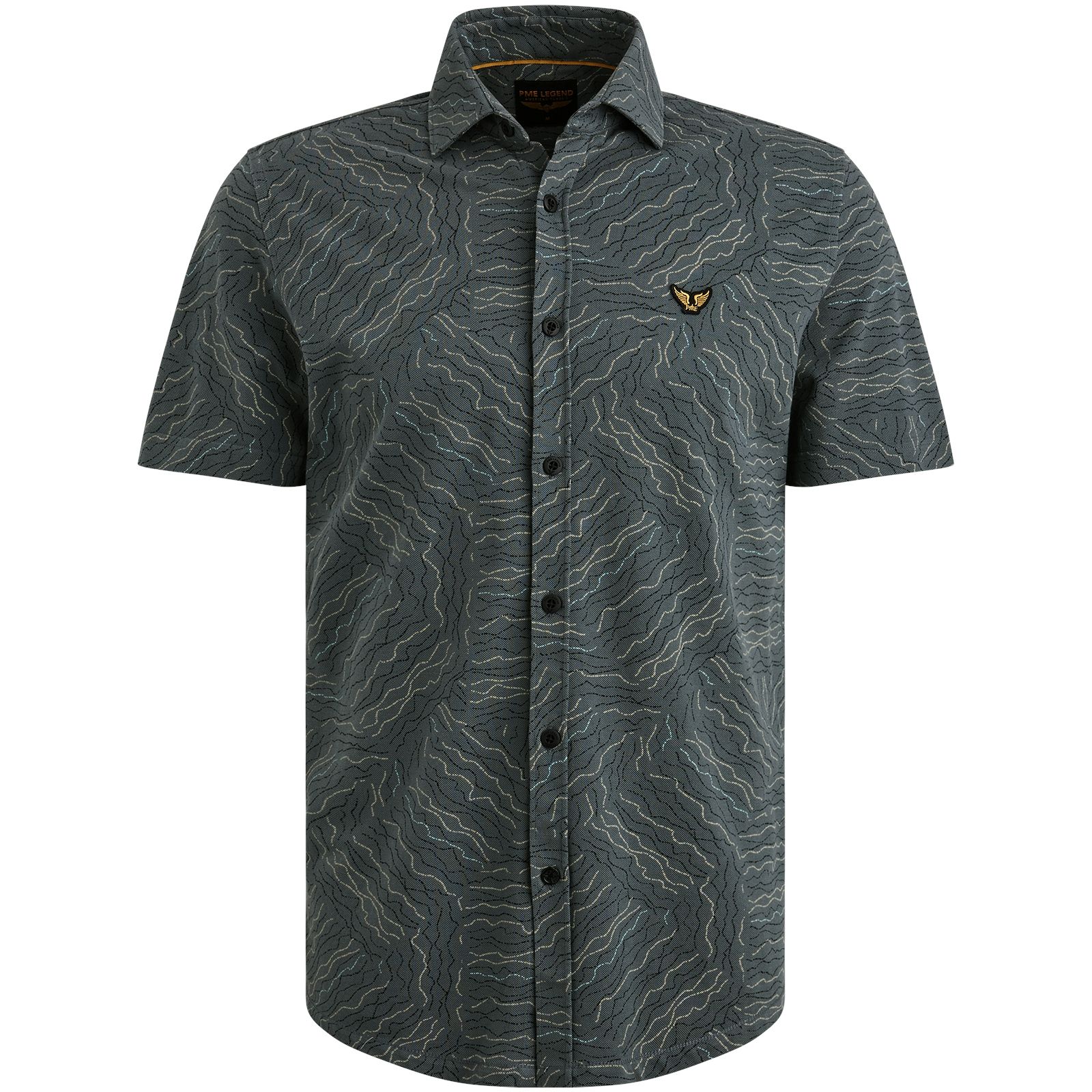 Pme Legend Short Sleeve Shirt Print on Jersey Dark Slate 00110718-9076