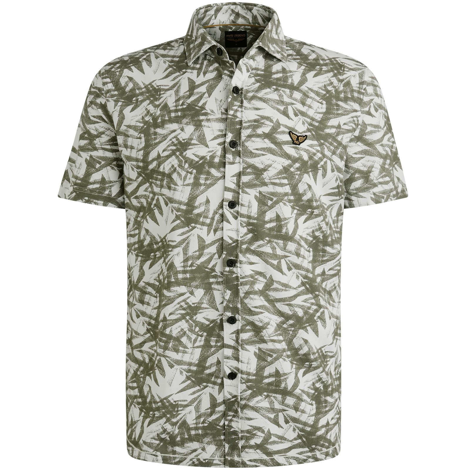 Pme Legend Short Sleeve Shirt Print on Jersey Bright White 00110719-7003