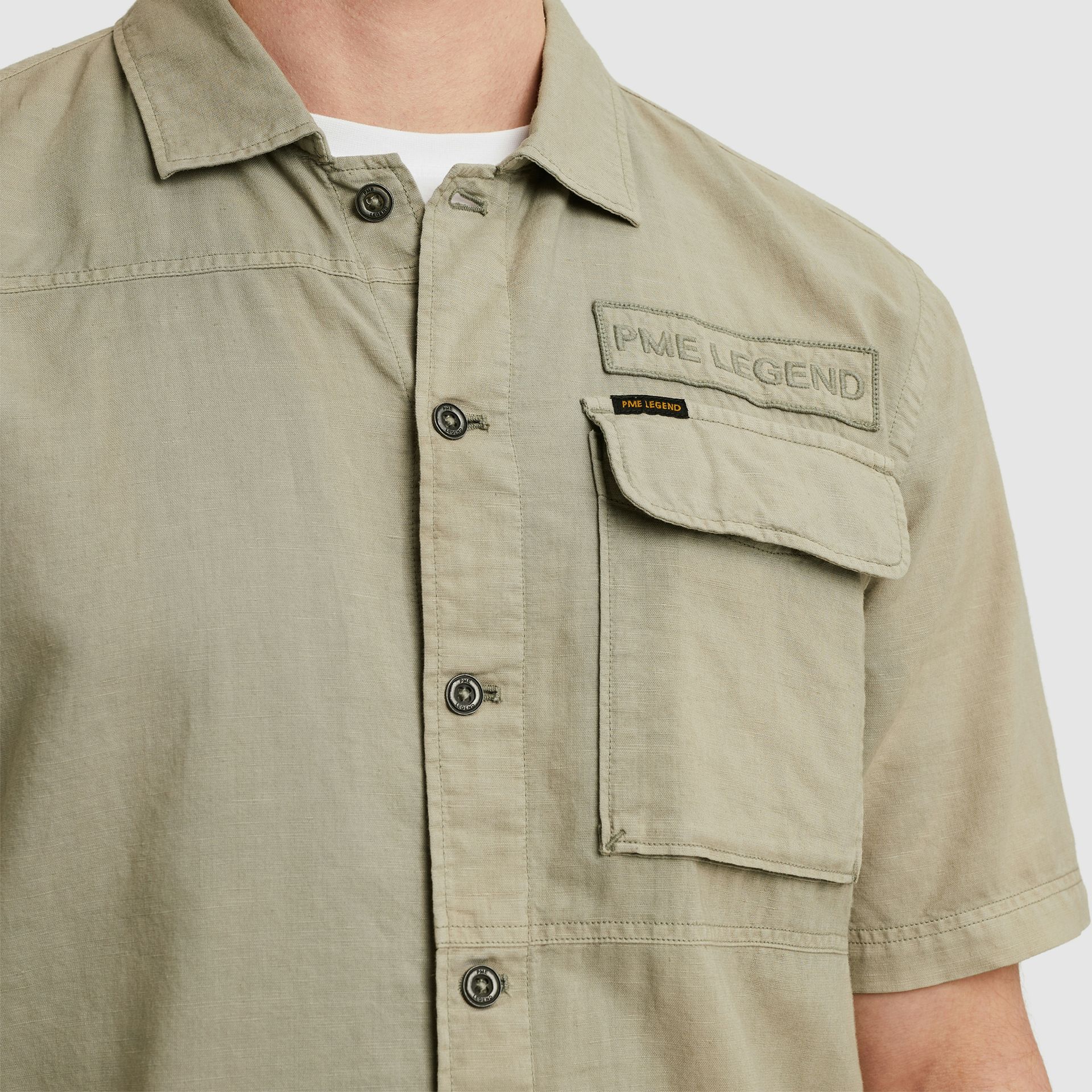 Pme Legend Short Sleeve Shirt Ctn linen Shadow 2900151462031