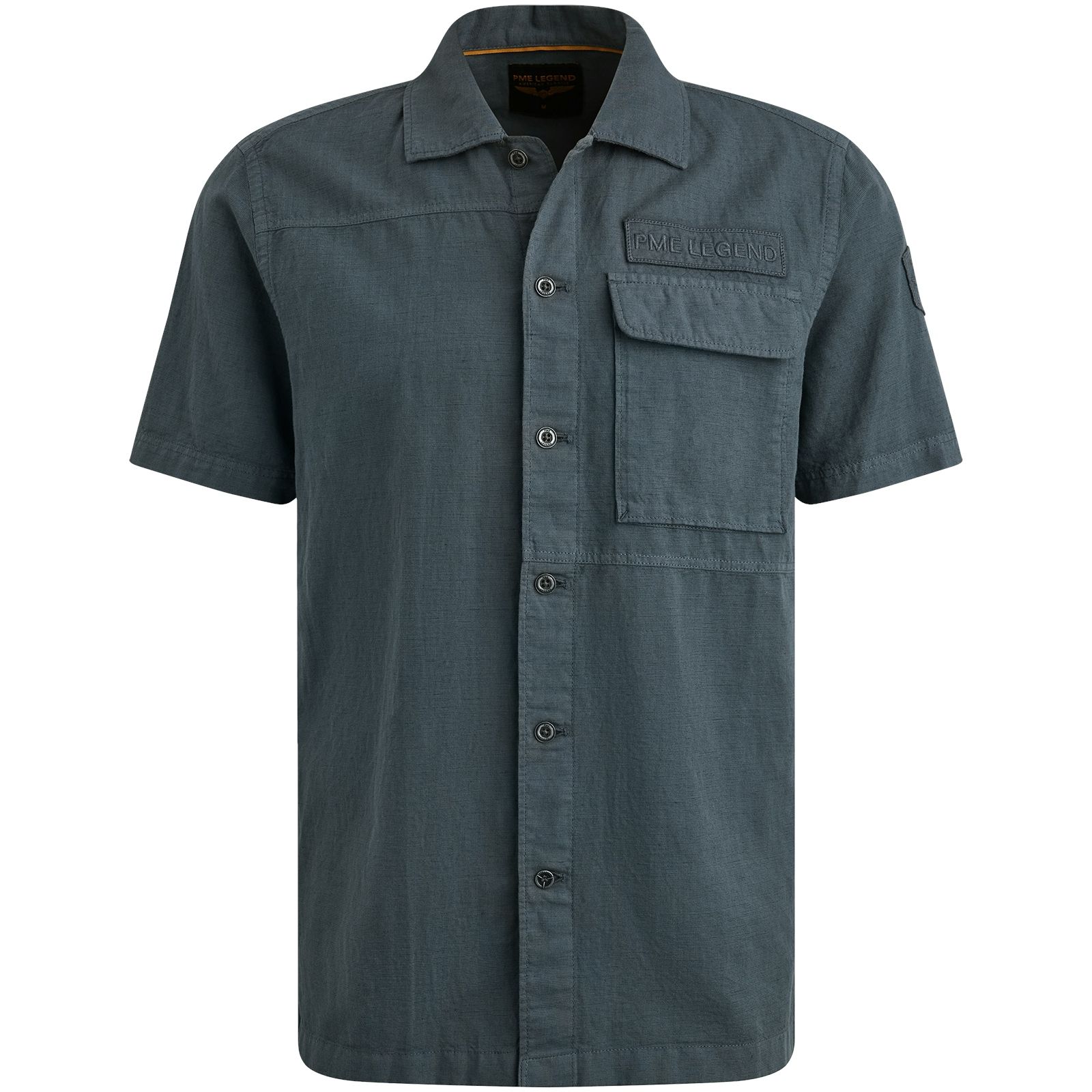 Pme Legend Short Sleeve Shirt Ctn linen Dark Slate 00110720-9076