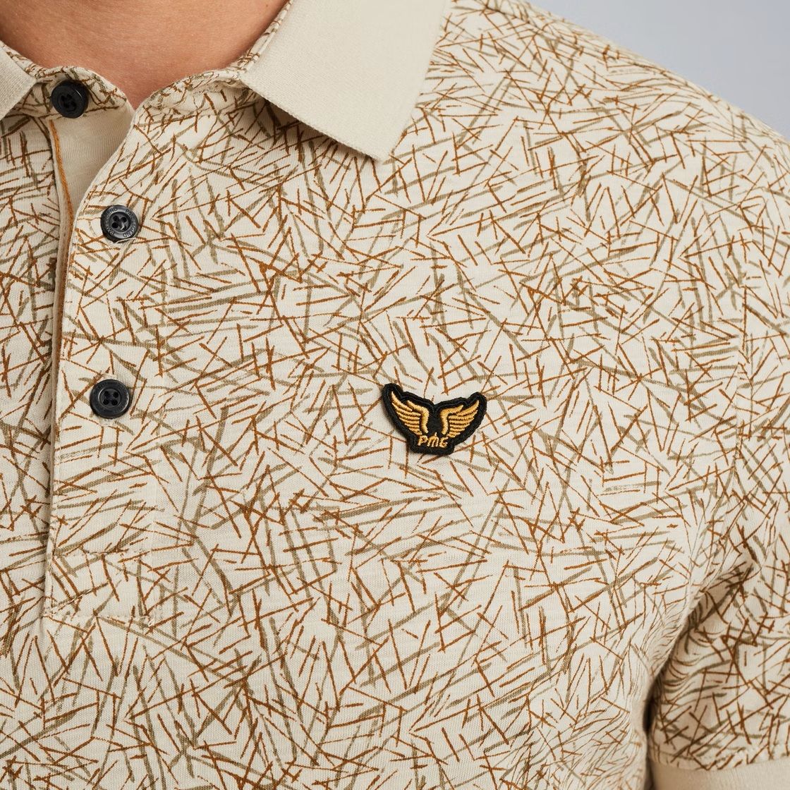 Pme Legend Short sleeve polo slub jersey aop Birch 2900151466039