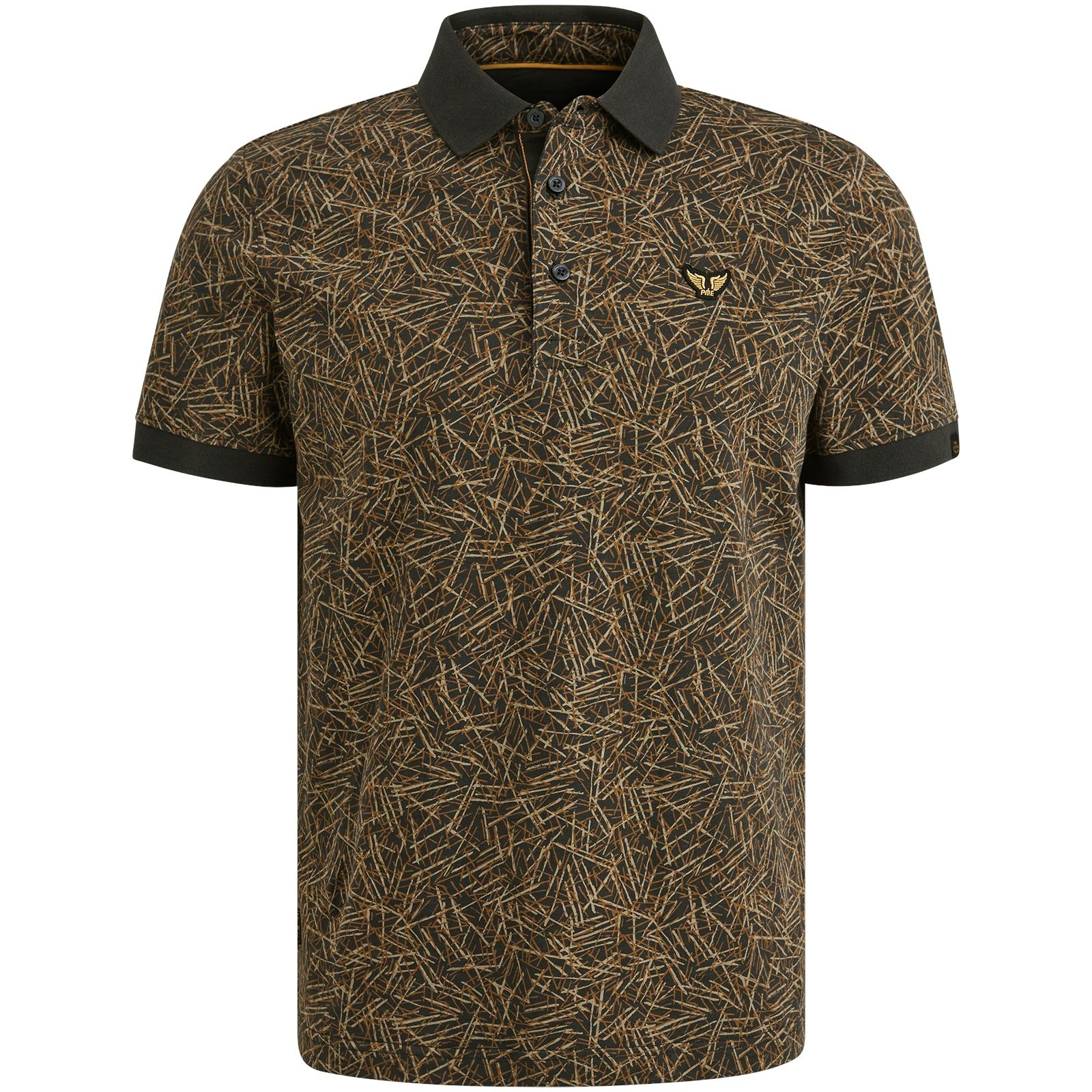 Pme Legend Short sleeve polo slub jersey aop Obsidian 00110721-9140