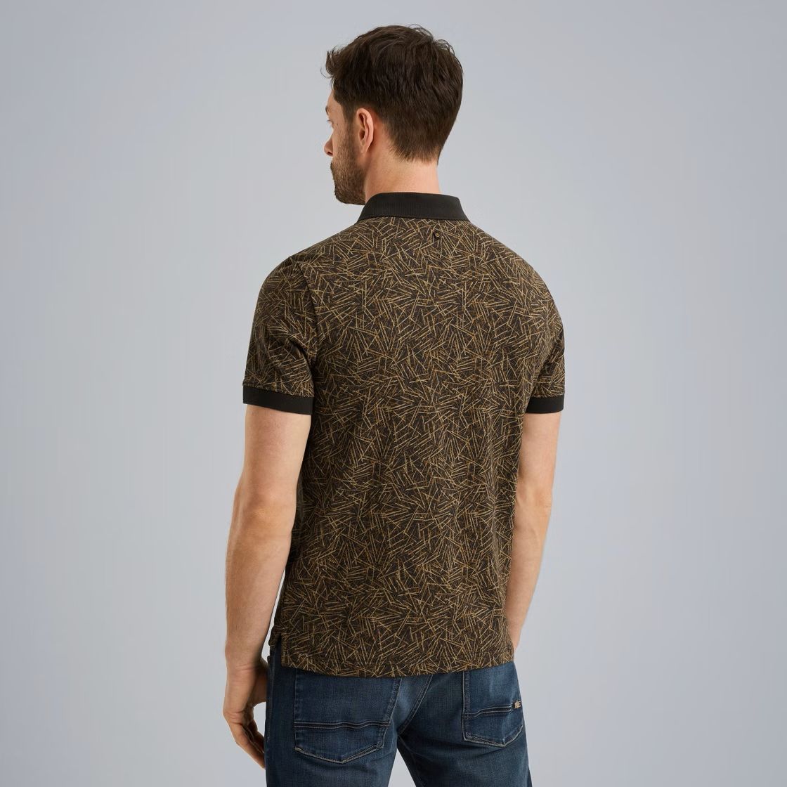 Pme Legend Short sleeve polo slub jersey aop Obsidian 2900151467050