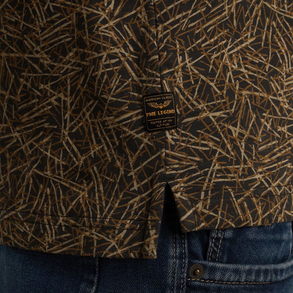 Pme Legend Short sleeve polo slub jersey aop Obsidian 2900151467050