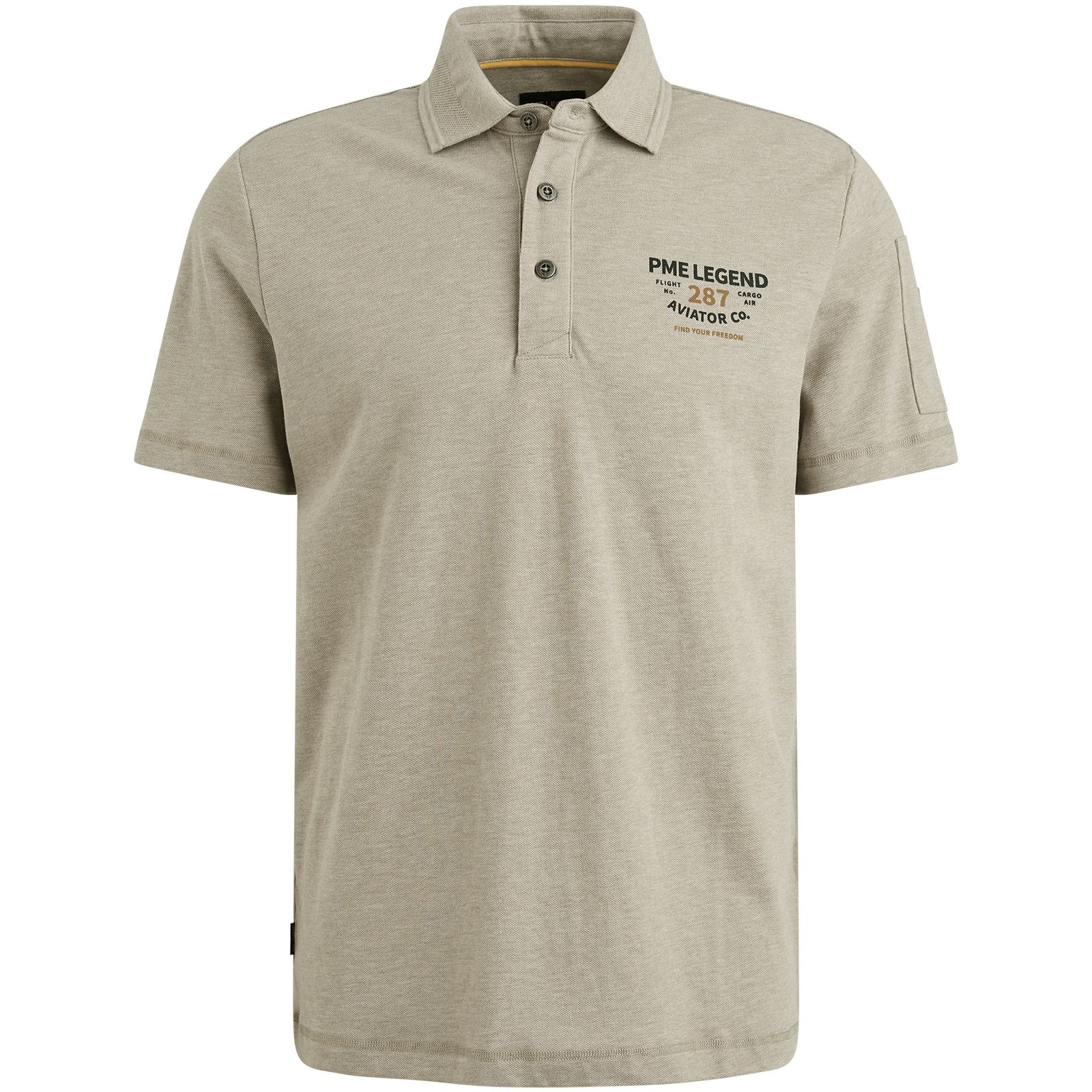 Pme Legend Short sleeve polo pique  melange White Pepper 00110722-7144