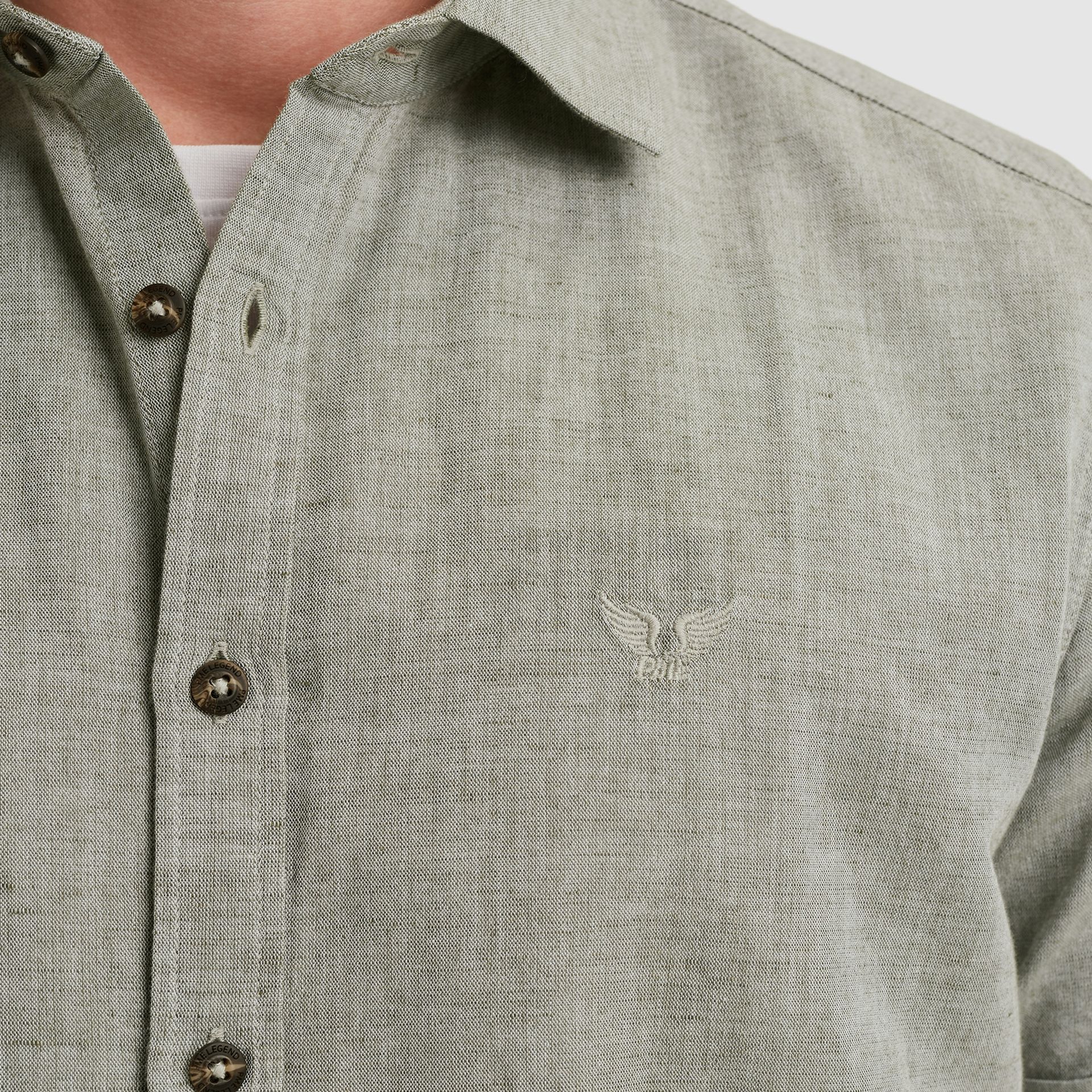 Pme Legend Short Sleeve Shirt Ctn Linen 2 ton Deep Lichen Green 2900151502010