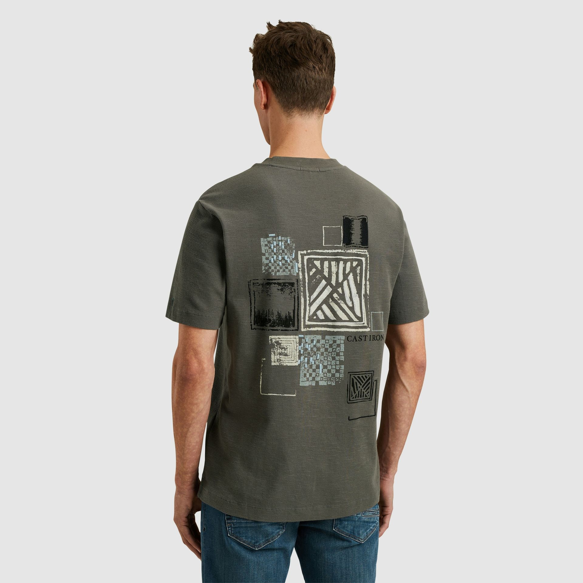 Cast Iron Short sleeve r-neck regular fit wa Granite Gray 2900151536022