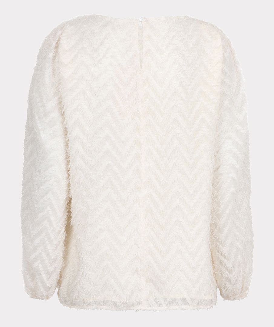 Esqualo Blouse R/neck fluffy zigzag plumetis 120 off white 2900151553128