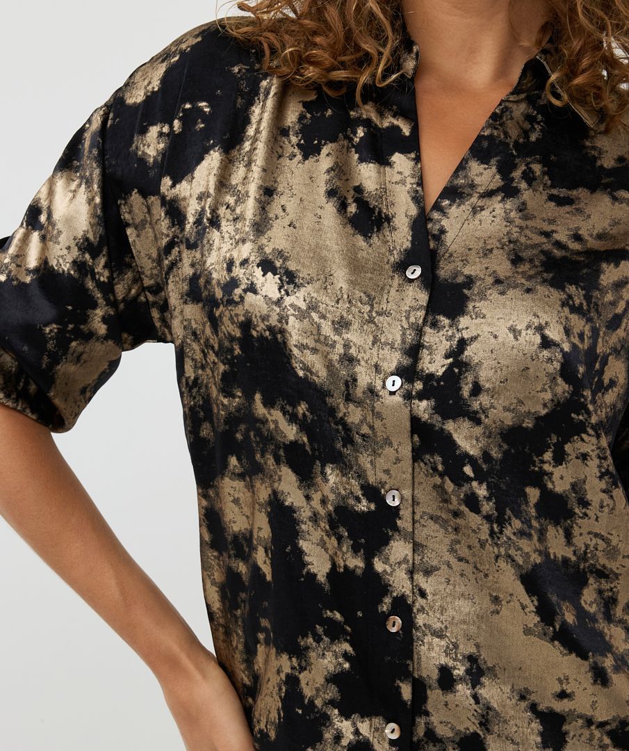 Esqualo Blouse V-neck lamee 000 black 2900151556129