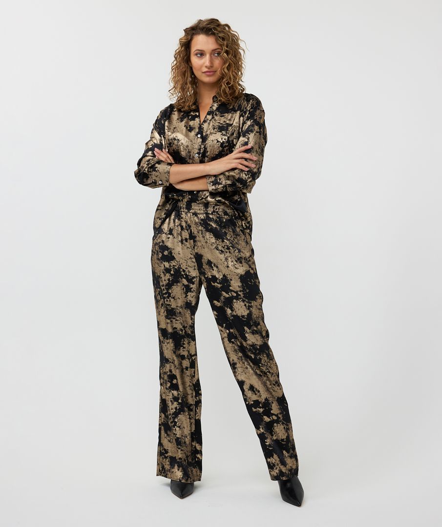 Esqualo Trousers palazzo lamee 000 black 2900151557157 Esqualo Trousers palazzo lamee 000 black 2900151557157