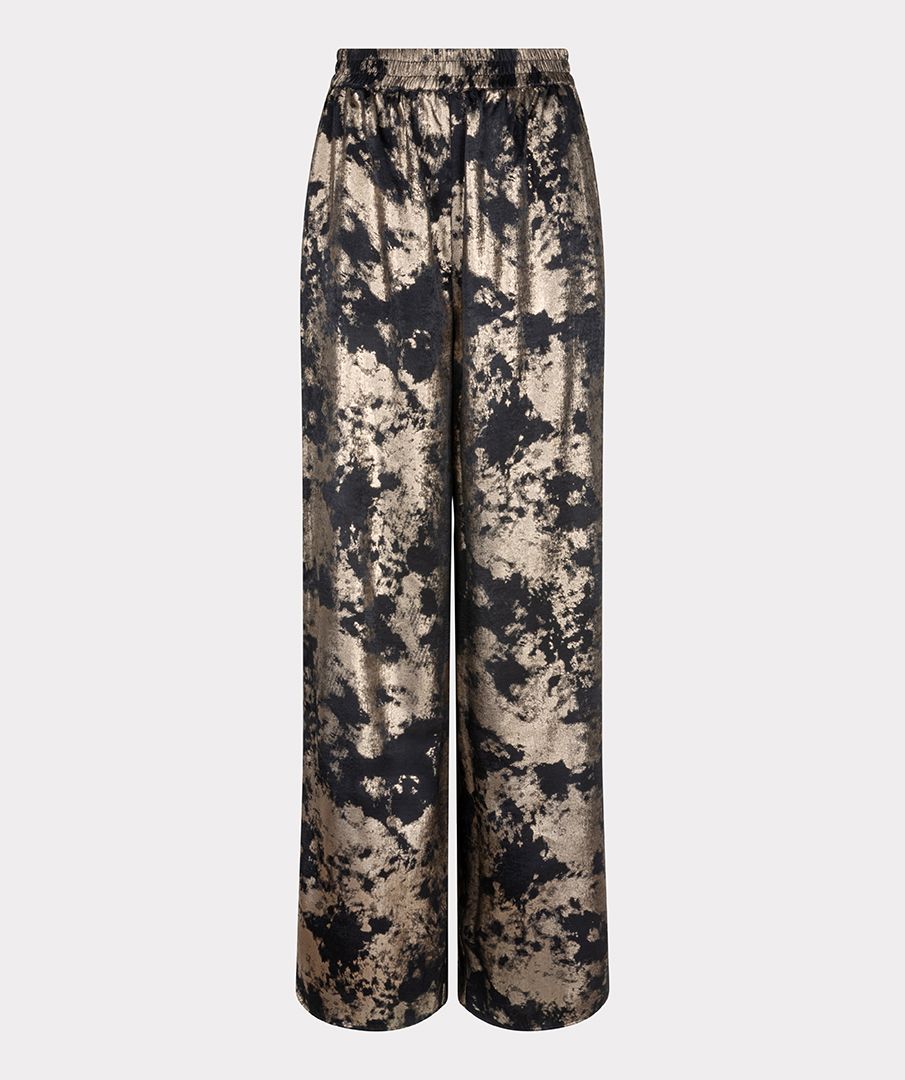 Esqualo Trousers palazzo lamee 000 black 2900151557157 Esqualo Trousers palazzo lamee 000 black 2900151557157