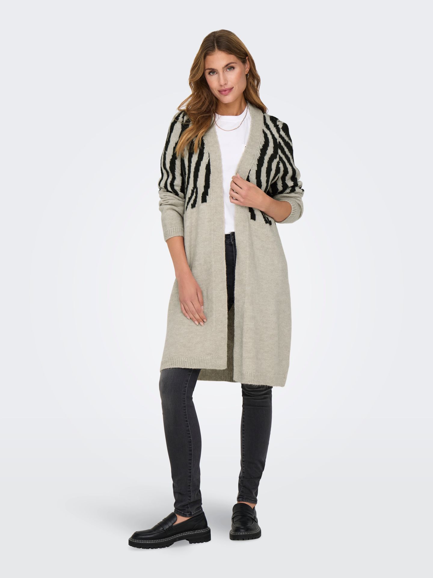 Only ONLJADE ZEBRA LS CARDIGAN CC KNT Whitecap Gray/Melange 2900151573034