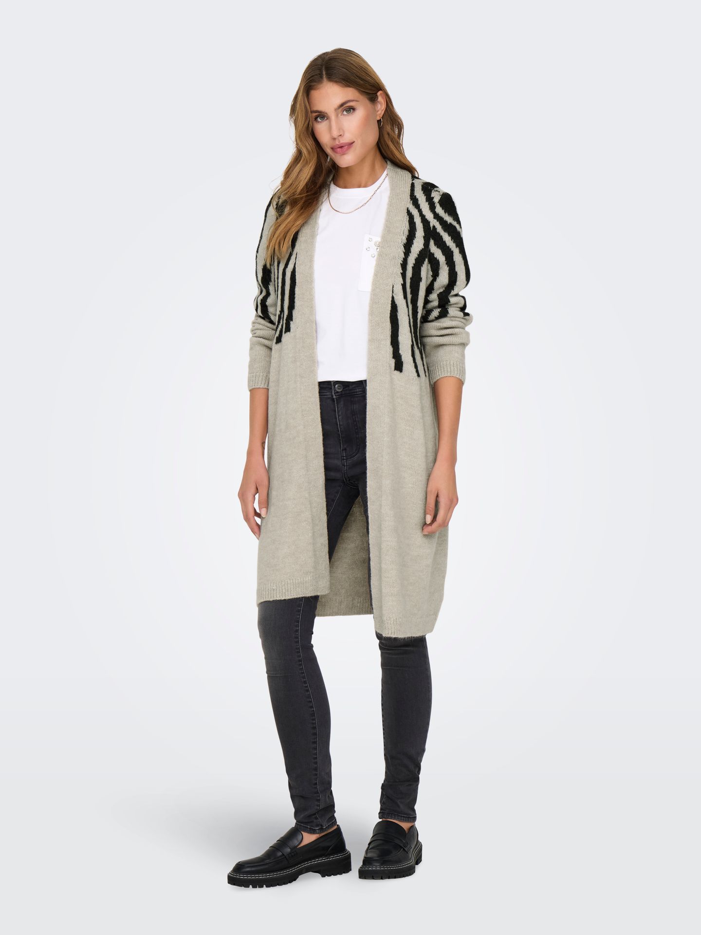 Only ONLJADE ZEBRA LS CARDIGAN CC KNT Whitecap Gray/Melange 2900151573034