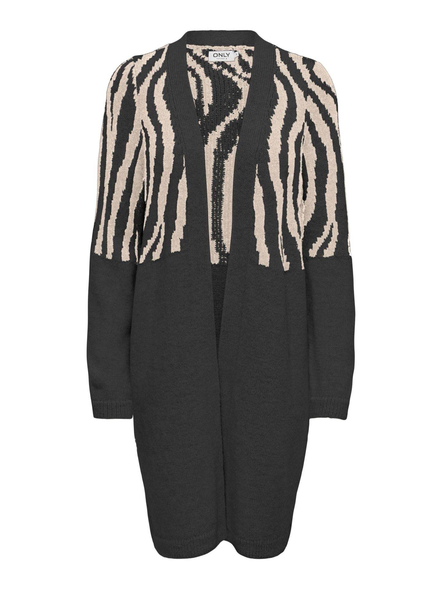 Only ONLJADE ZEBRA LS CARDIGAN CC KNT Pirate Black/W. Whitecap Gray 2900151574048