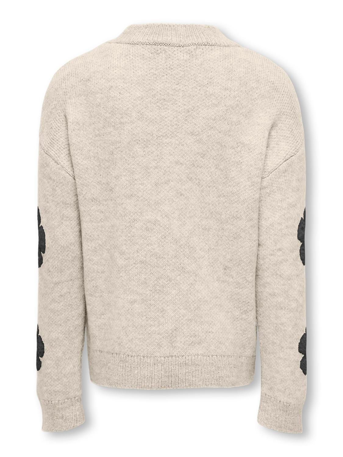 Only KOGNAJA L/S FLOWER PULLOVER KNT Birch/Femme 2900151579012