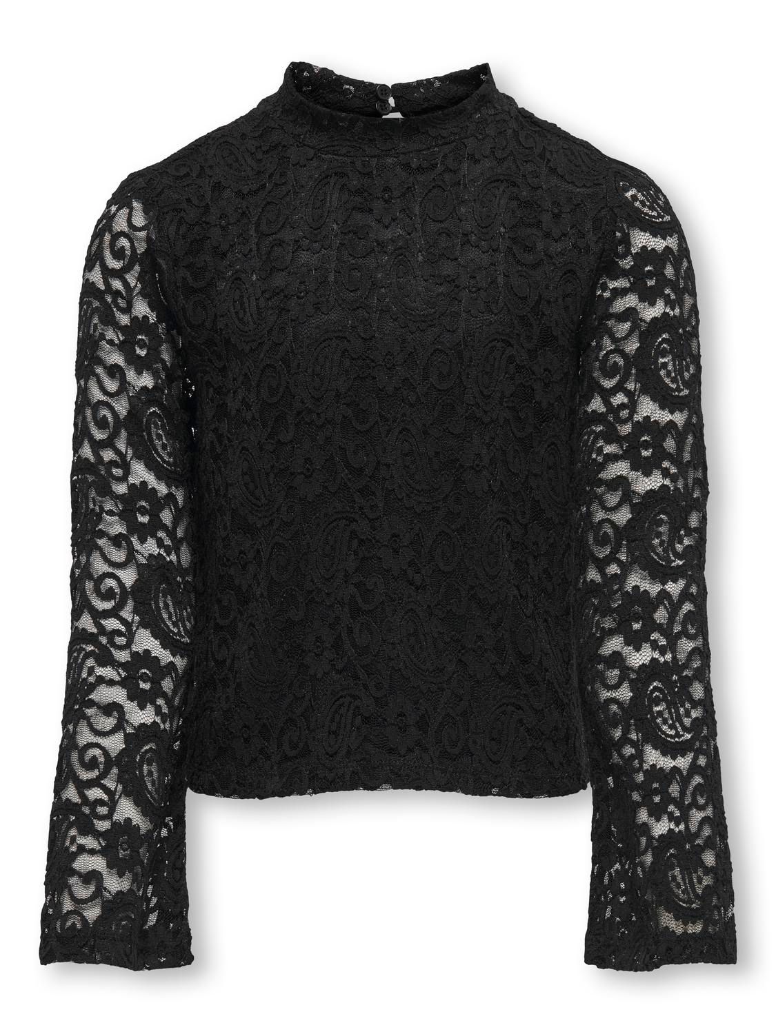 Only KOGMILLY L/S FLARED SLEEVE LACE TOP Black 2900151585013