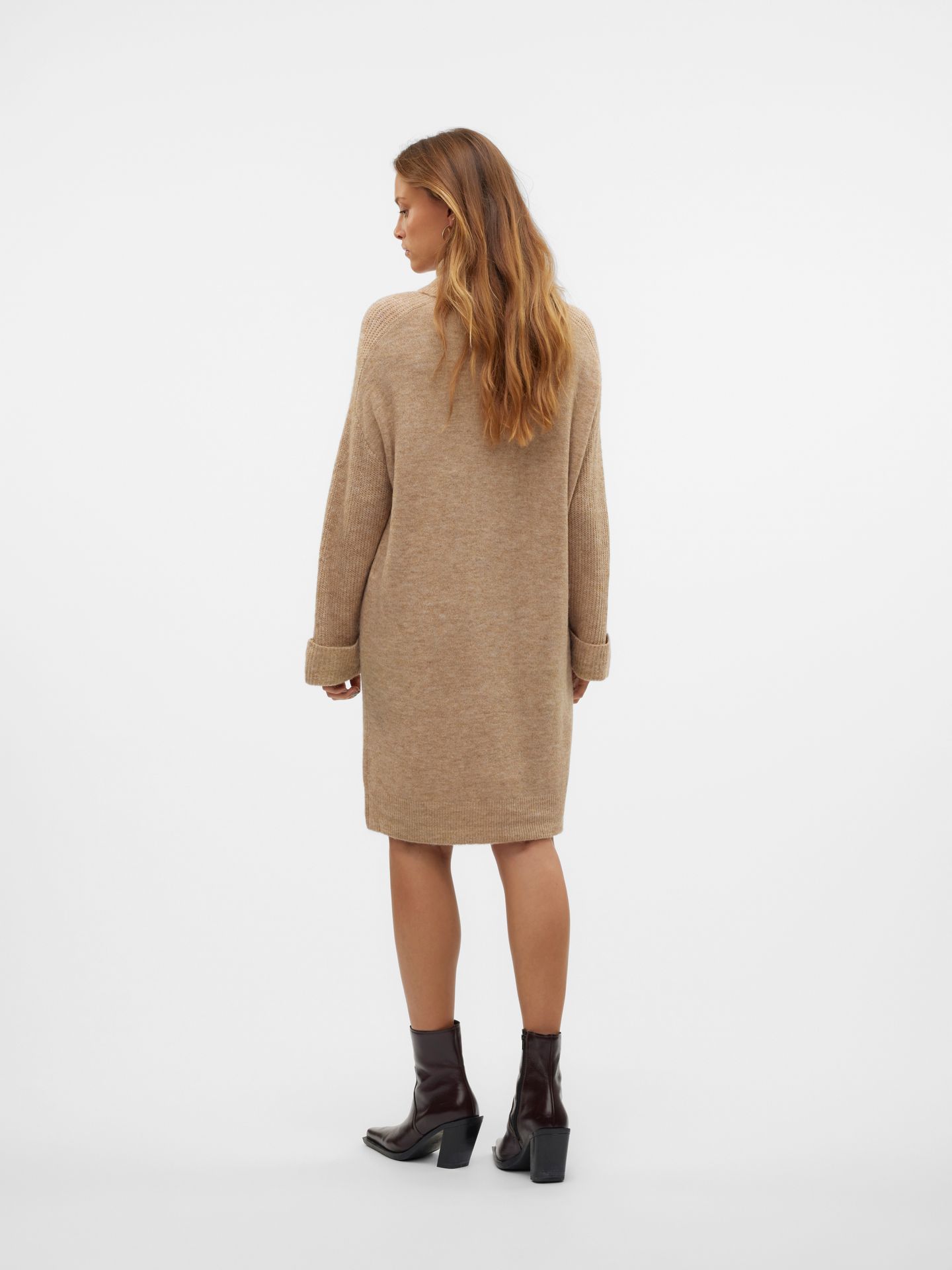 Vero Moda VMJUPITER LS COWLNECK SHORT DRESS B Silver Mink/LEOPARD 2900151589035