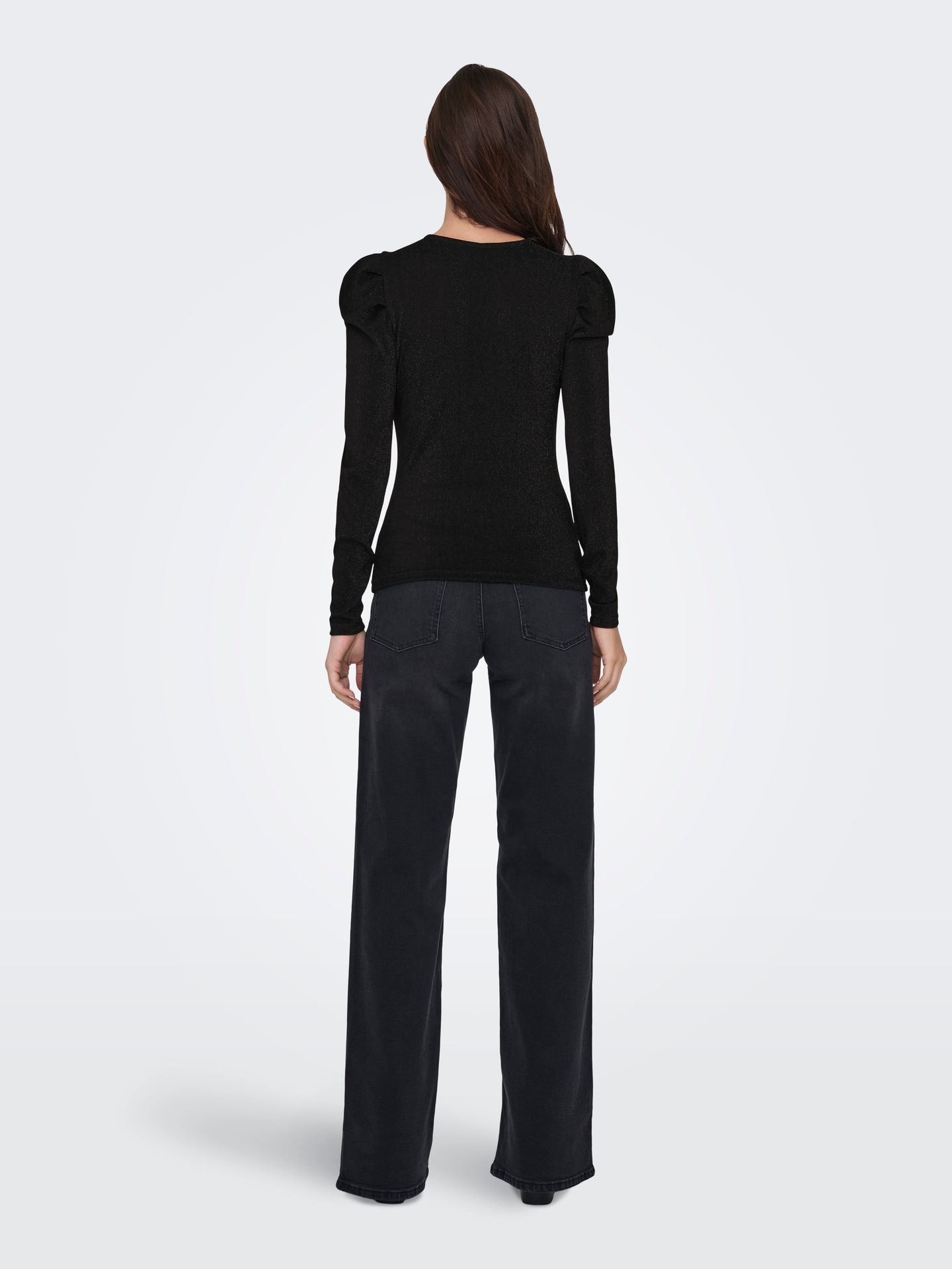 Only ONLRICH L/S GLITTER PUFF TOP JRS Black/Whitecap Gray/ Toasted Coco M 2900160947048