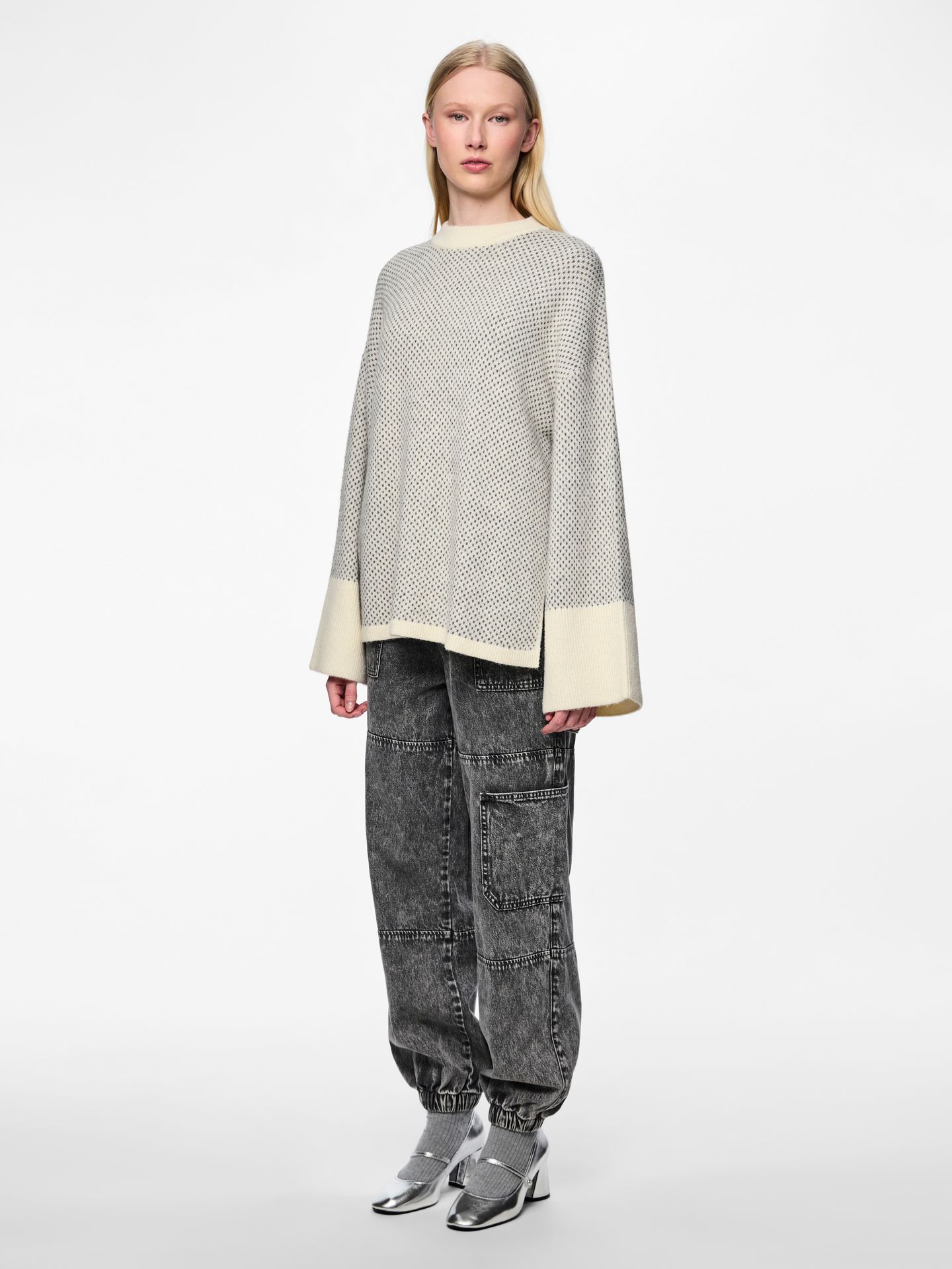 Pieces PCNORDIC LS LOOSE O-NECK KNIT Birch/Magnet 2900151603045 Pieces PCNORDIC LS LOOSE O-NECK KNIT Birch/Magnet 2900151603045