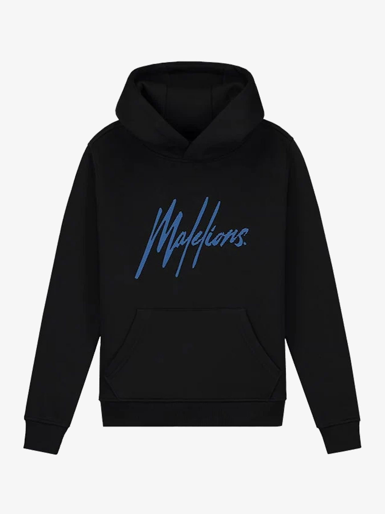 Malelions Junior striped signature hoodie Black/Cobalt 2900151604059