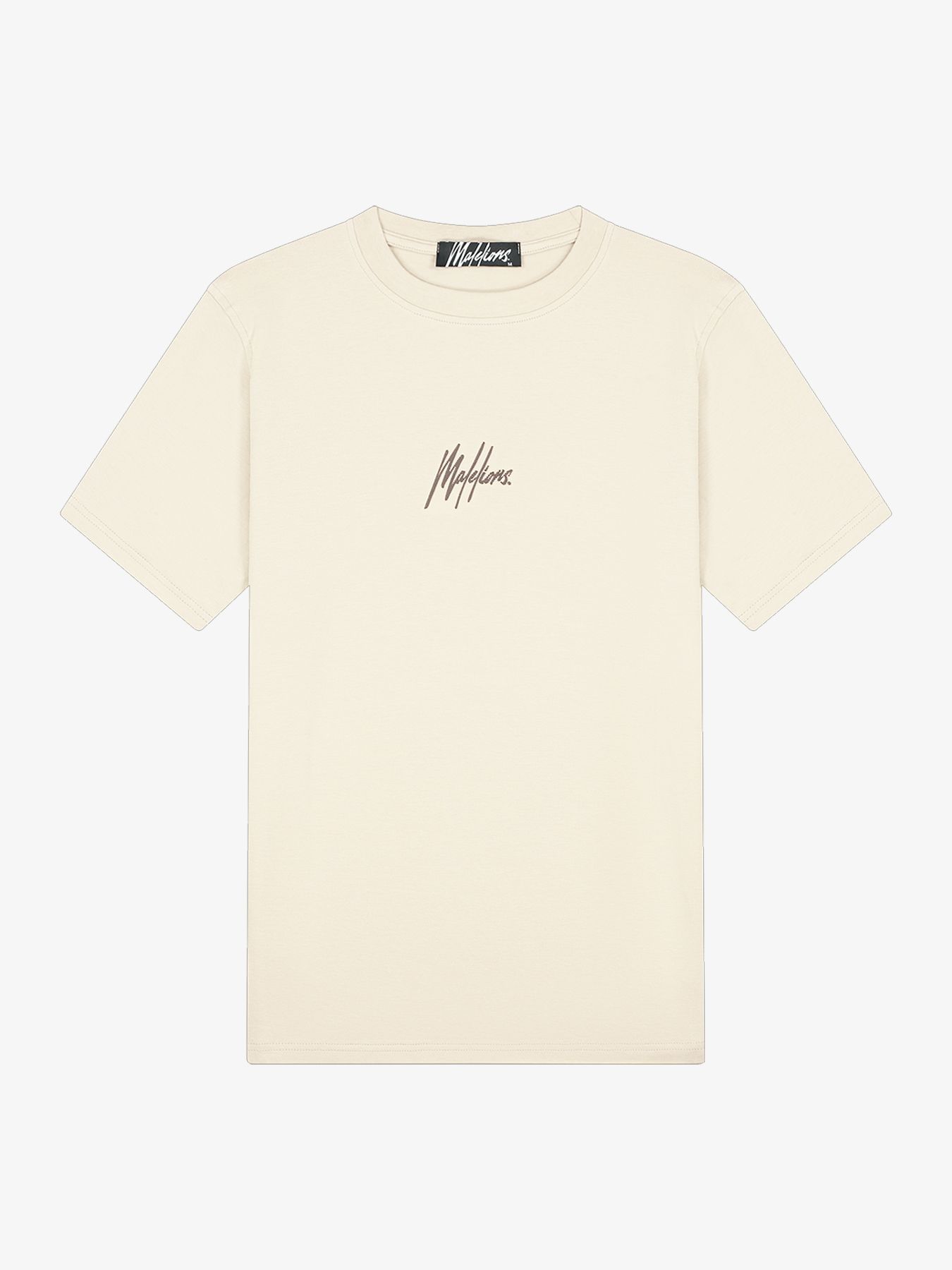 Malelions Men striped signature t-shirt Beige 2900151619046