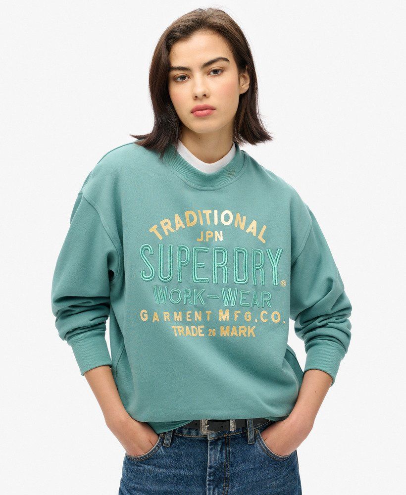 Luxe metallic logo loose sweat