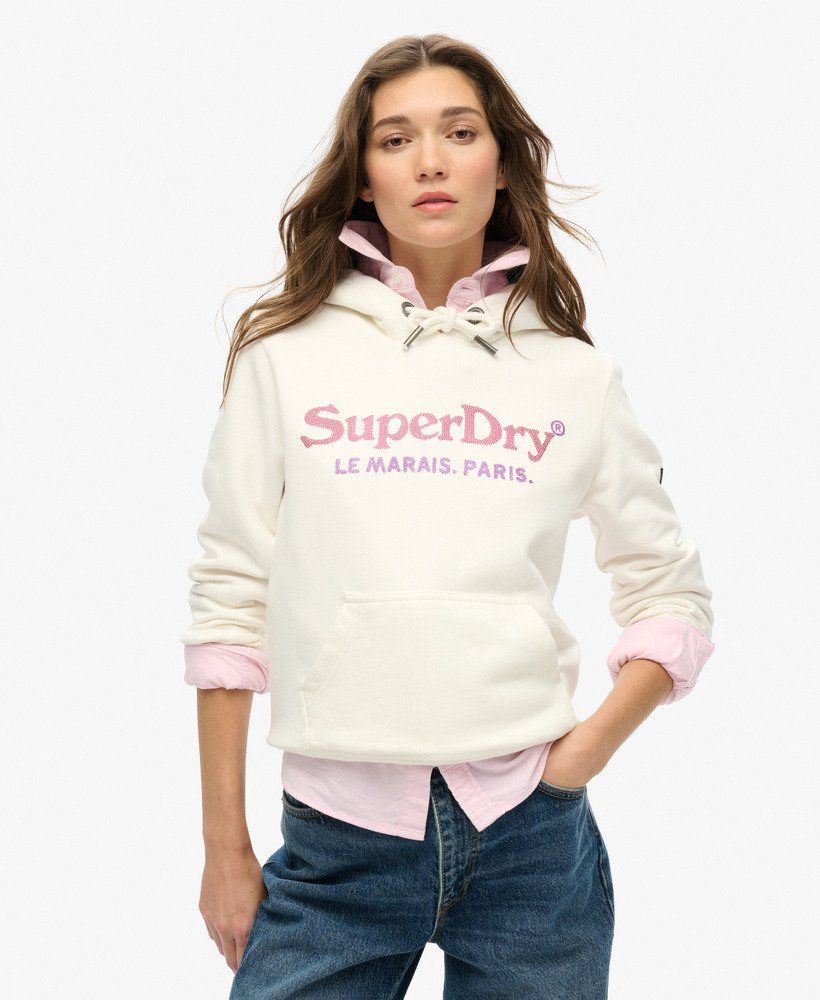 Superdry Metallic venue hoodie ecru 2900151633035