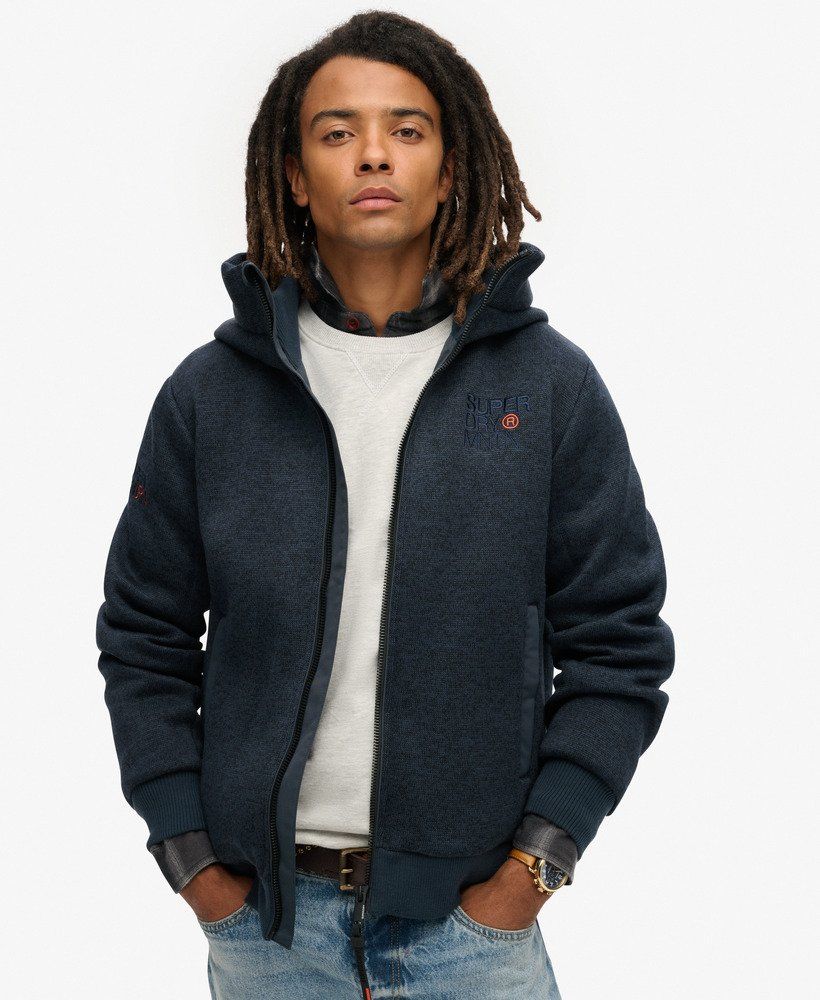 Superdry hooded bonded knit bomber jkt c2y Sargasso 00110814-C2Y