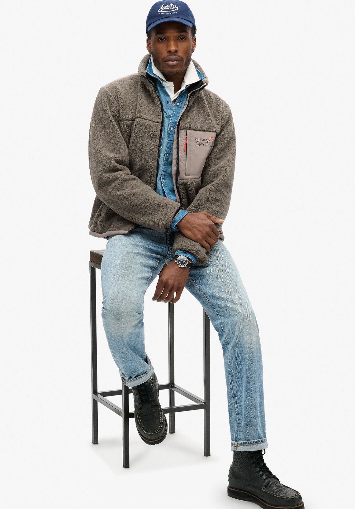 Superdry Relaxed fleece trekker jacket 2wx Timber 2900151648084