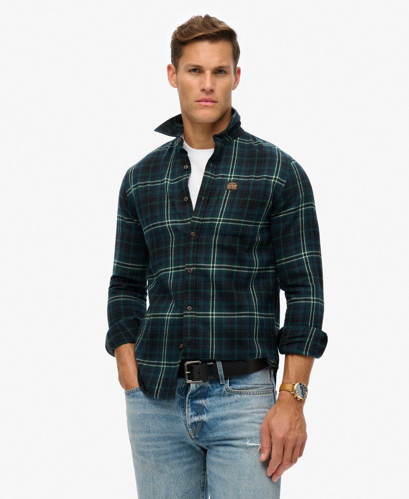 Superdry l/s cotton lumberjack shirt b8k Frontier 00110819-B8K