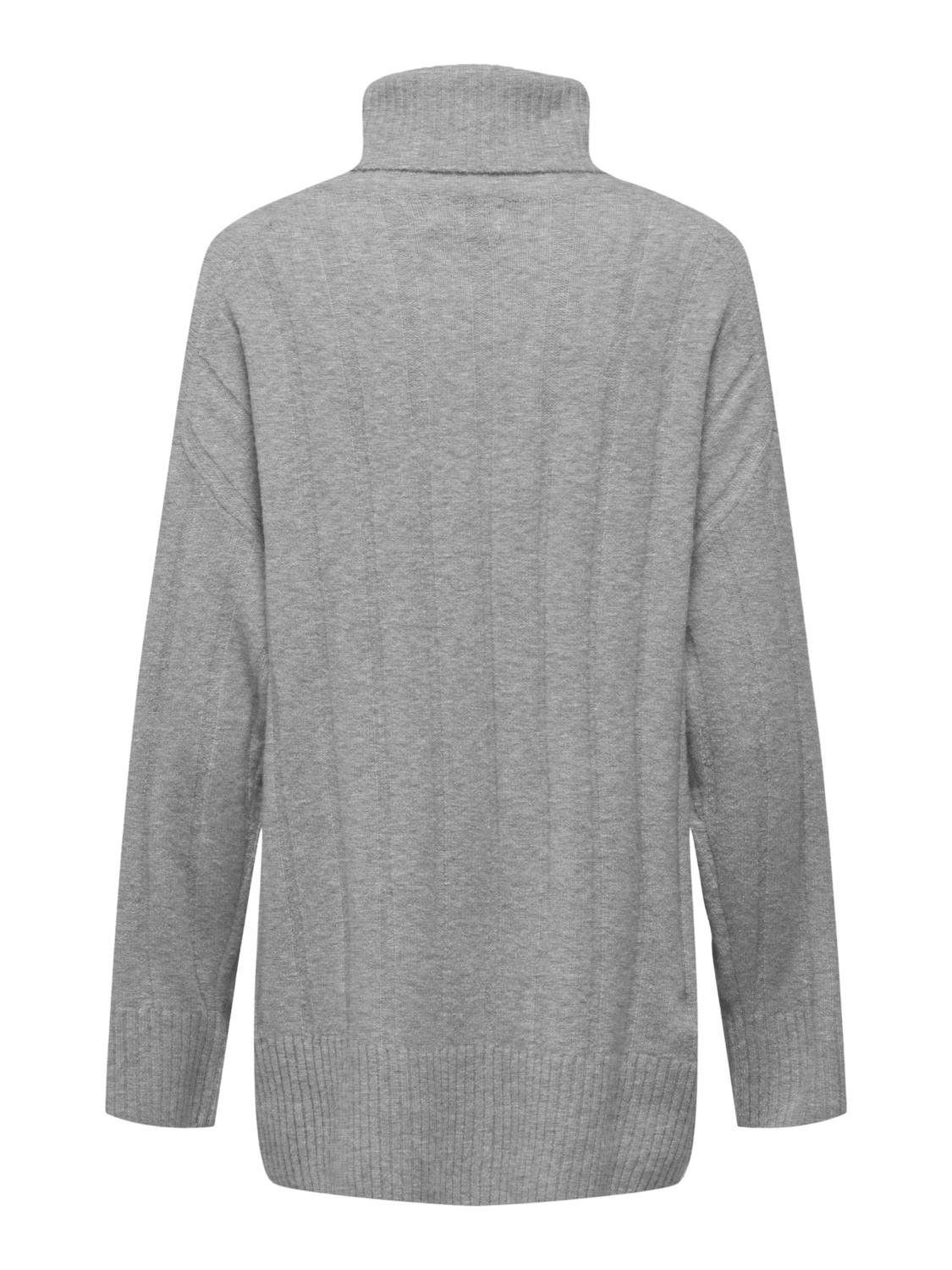 Only ONLJEANETT LIFE L/S RIB ROLLNECK CC Light Grey Melange 2900151728038