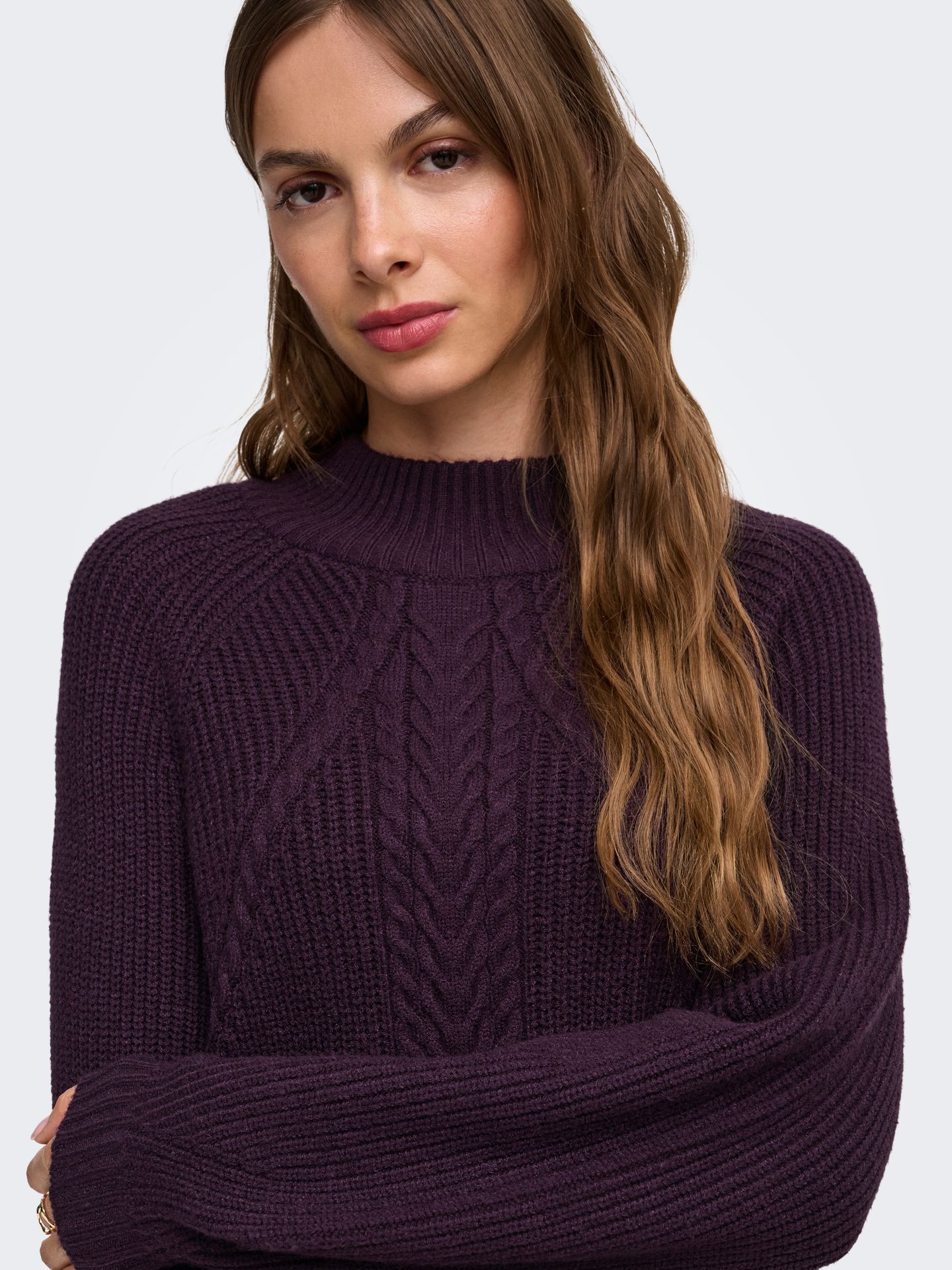 Only ONLKATIA LS DETAIL HIGHNECK KNT Plum Perfect 2900172115046
