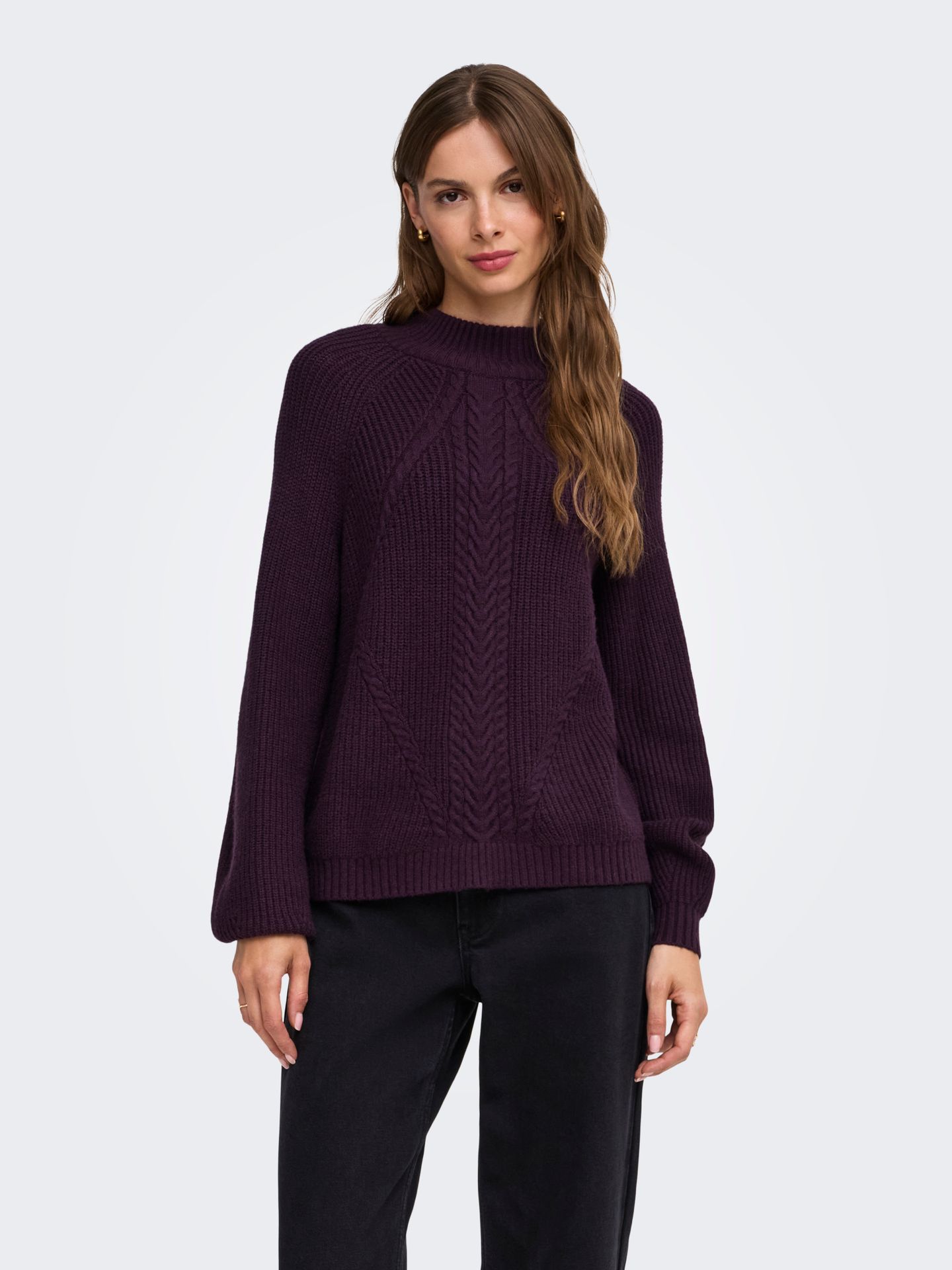 Only ONLKATIA LS DETAIL HIGHNECK KNT Plum Perfect 00110874-EKA26011400002944
