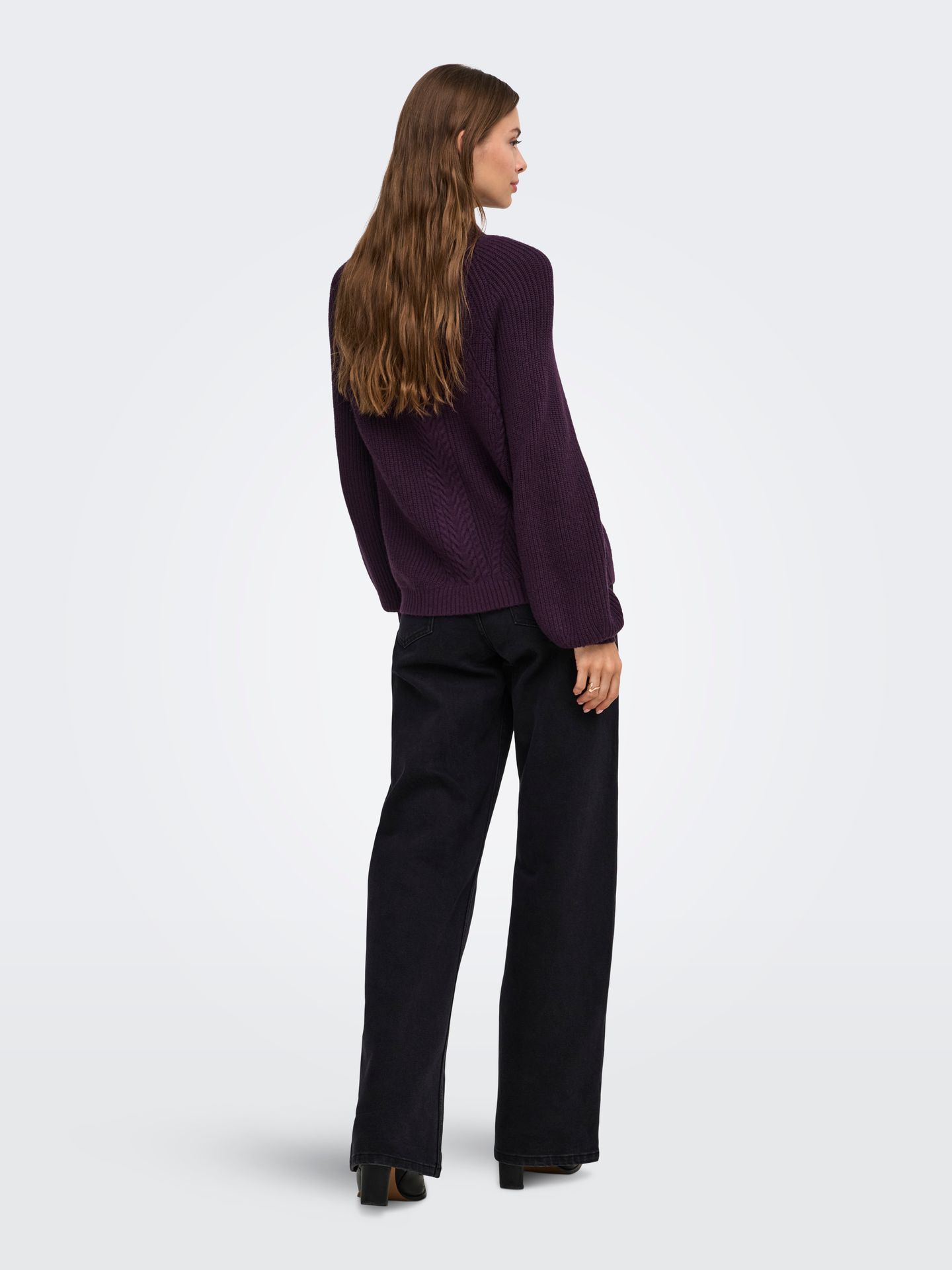 Only ONLKATIA LS DETAIL HIGHNECK KNT Plum Perfect 2900172115046