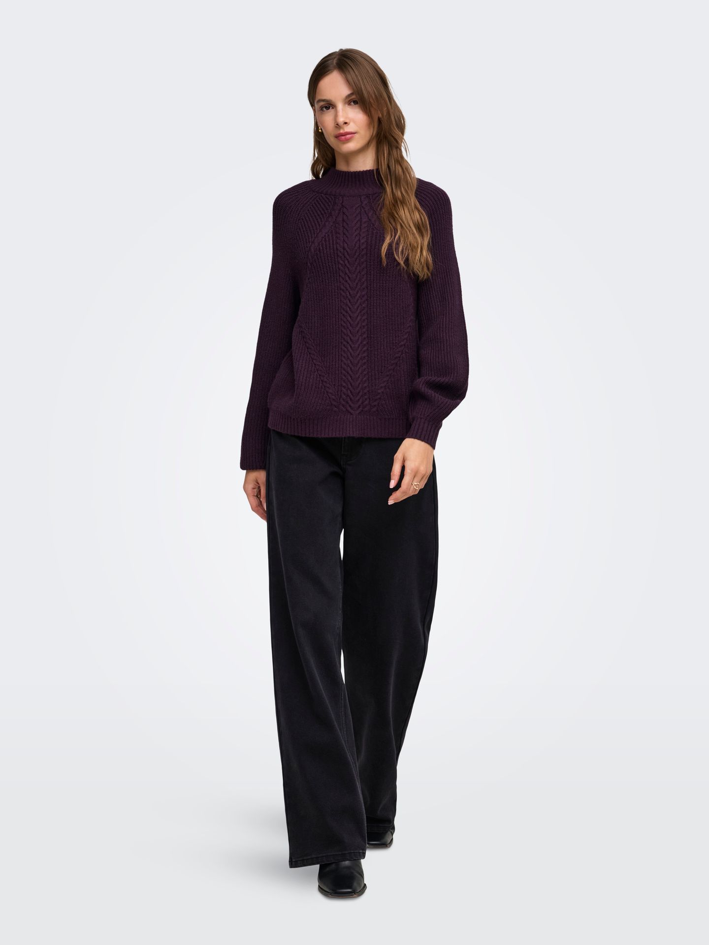 Only ONLKATIA LS DETAIL HIGHNECK KNT Plum Perfect 2900172115046