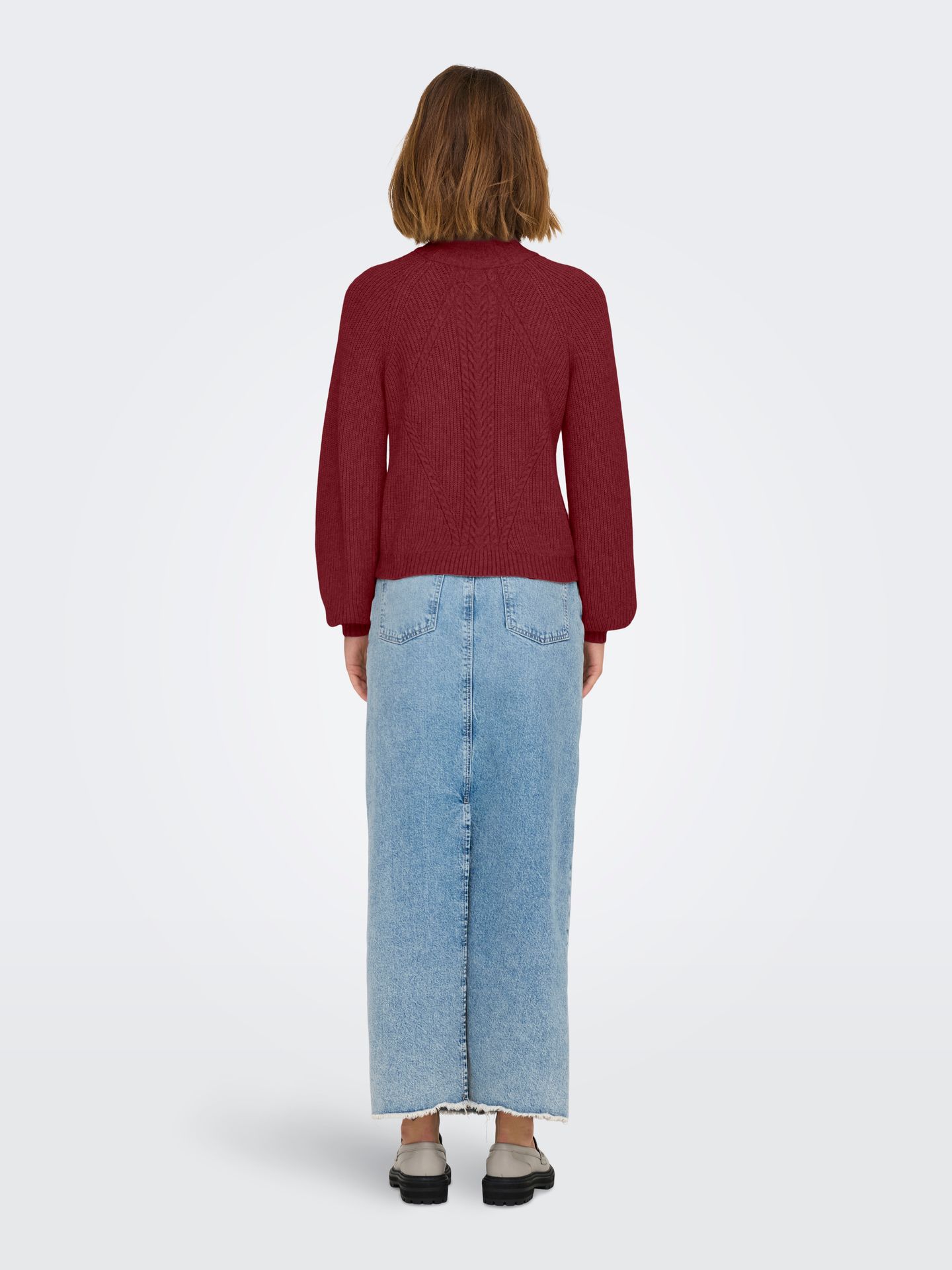 Only ONLKATIA LS DETAIL HIGHNECK KNT Cabernet 2900161346055