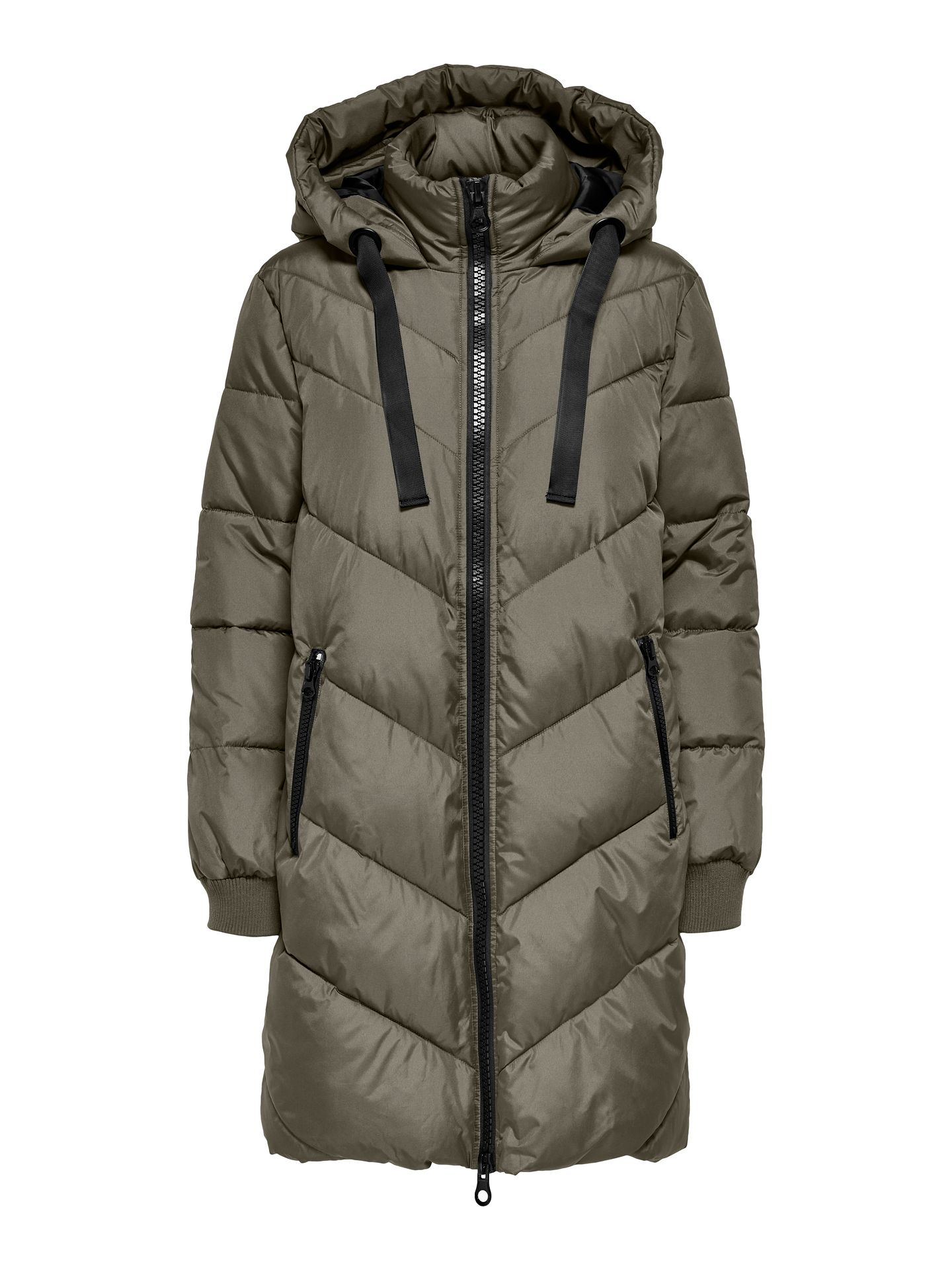 JDY JDYSKYLAR PADDED HOOD JACKET OTW NO Vetiver/BLACK 00110878-EKA26011400003086
