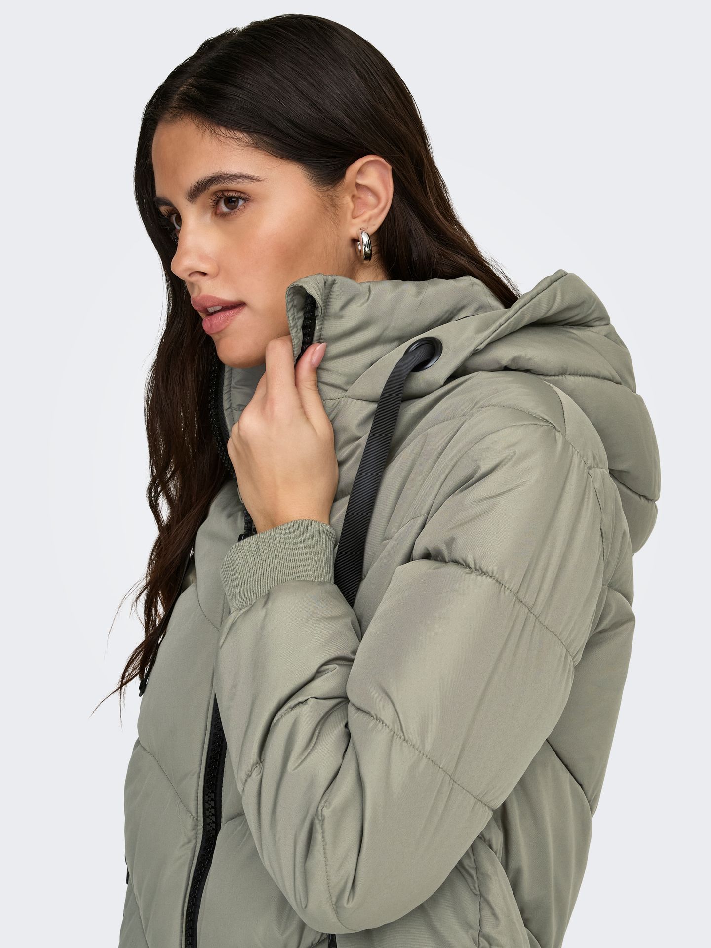 JDY JDYSKYLAR PADDED HOOD JACKET OTW NO Vetiver/BLACK 2900159665014