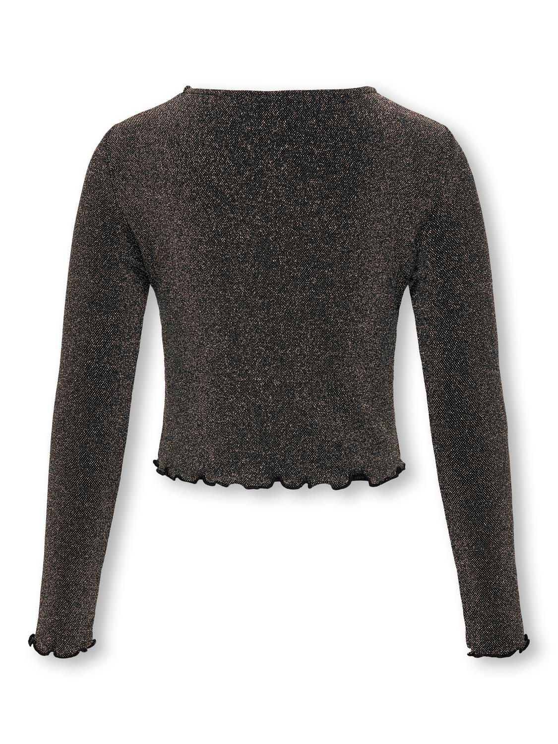 Only KOGQUEEN L/S GLITTER TOP BF JRS Black/With Clara Leo 2900151789015