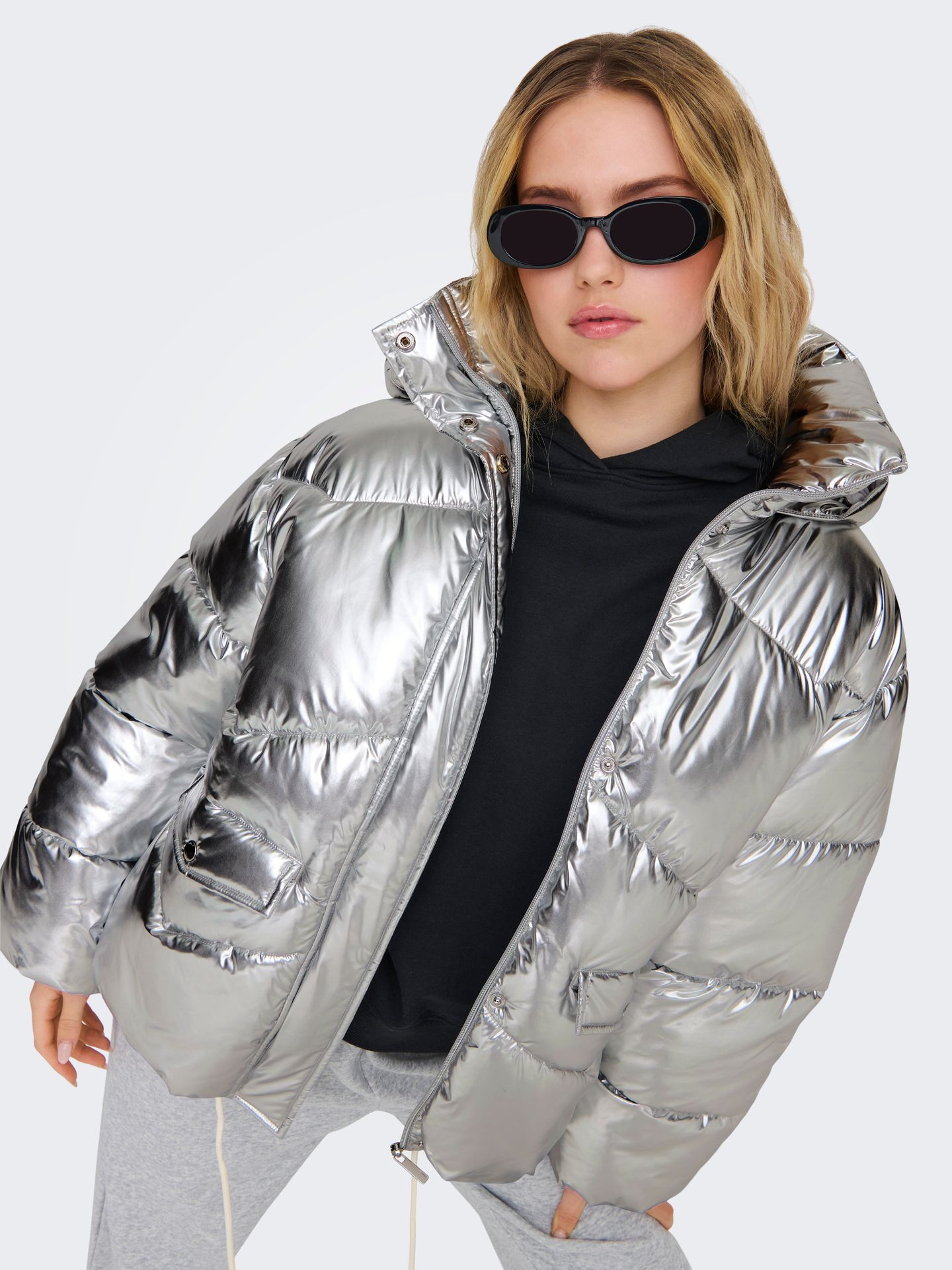 Only ONLPEARL PUFFER JACKET CC OTW Silver 2900151804015