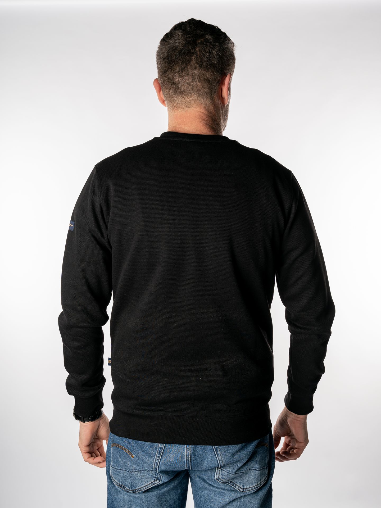 Donker Blauw DB-12 pique crewneck 02A Black 2900151925079
