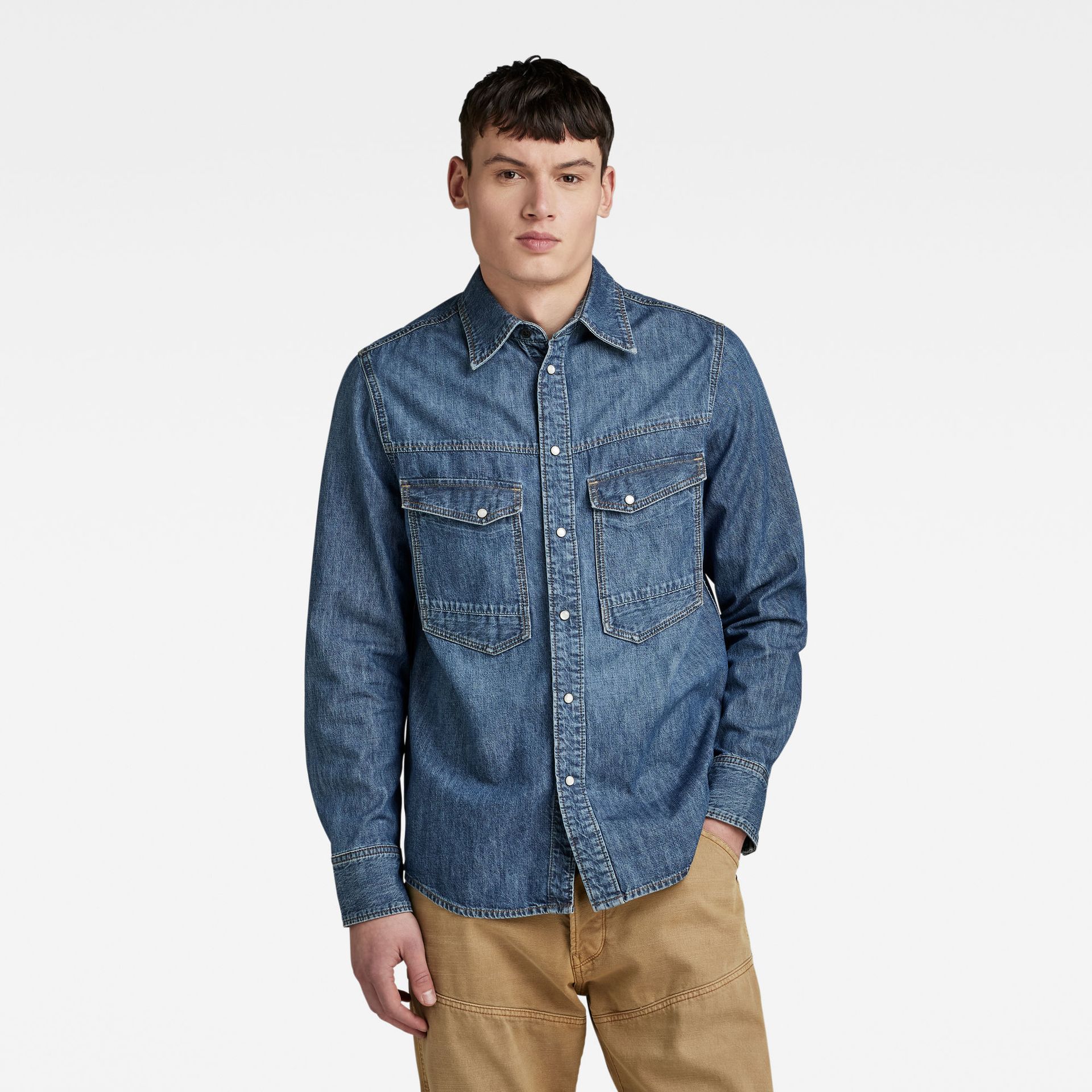 G-star Raw Dakota regular shirt l\s G337 faded seasalt 2900152236082