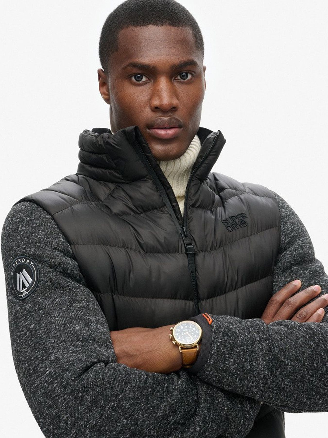 Superdry Storm knit hybrid padded jkt Black 2900152238062