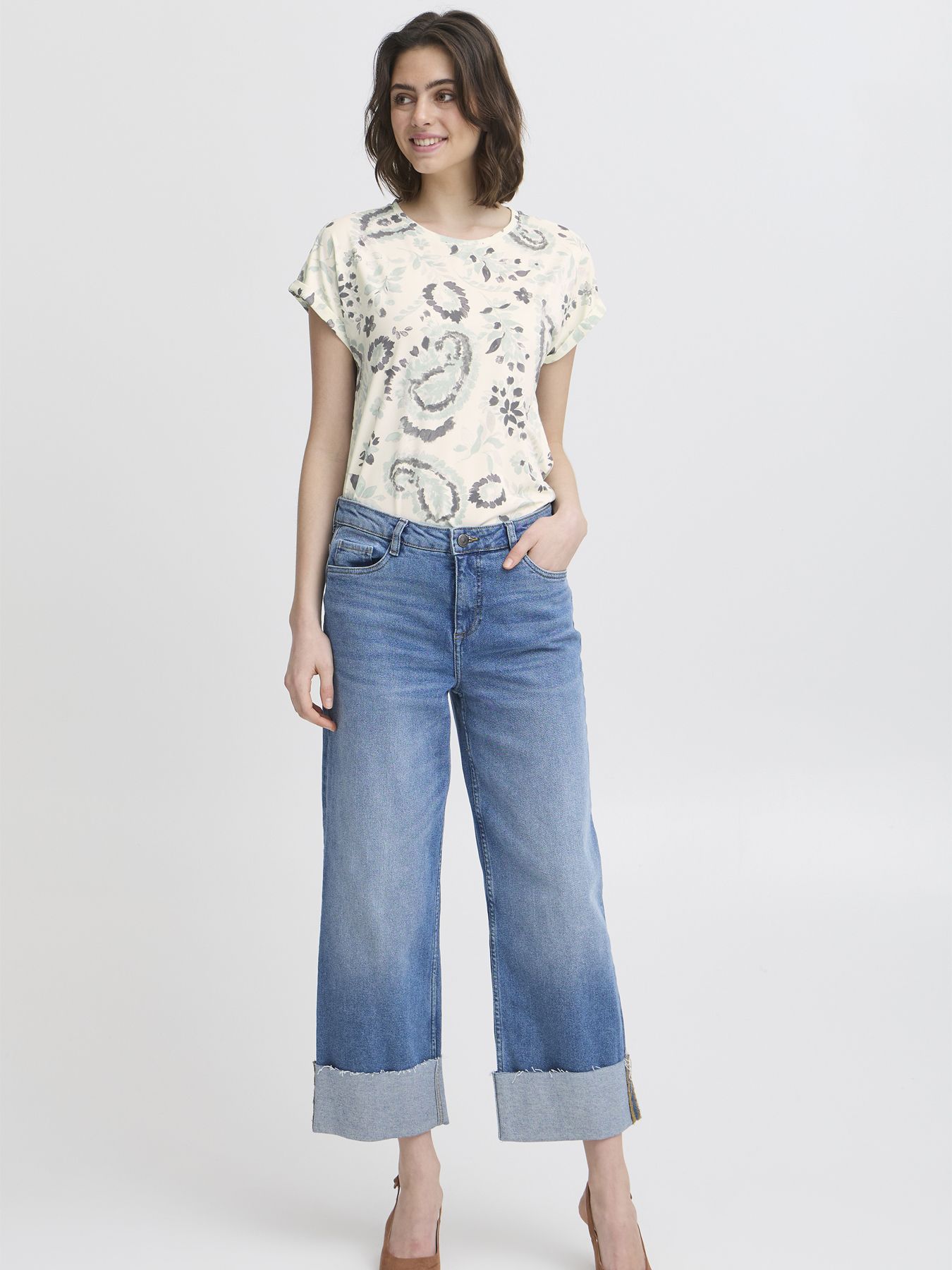 Fransa FRSEEN TEE 1 Frosty Green AOP 2900152246036