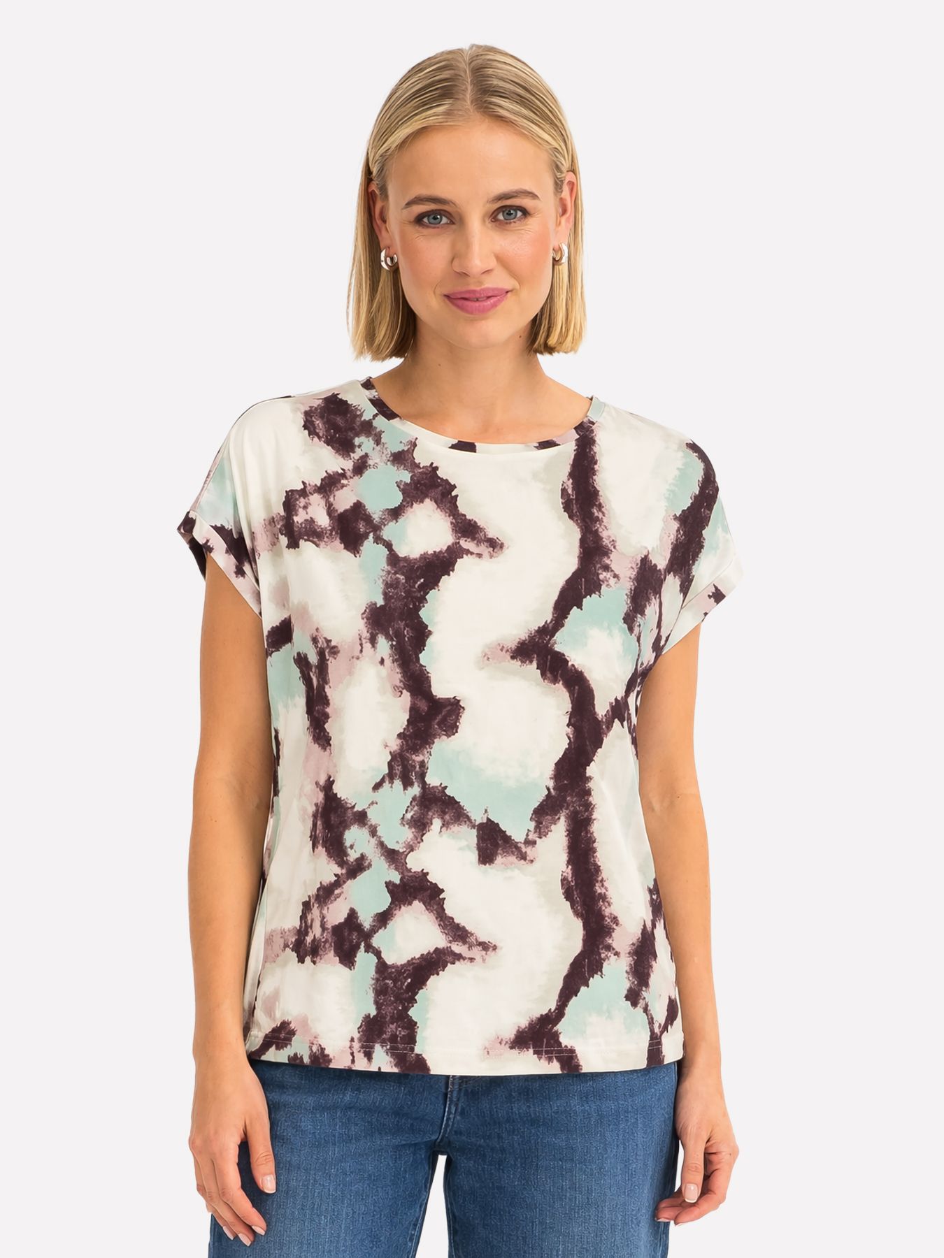 Fransa FRSEEN TEE 1 MARBLE CREME D. MENTHE 00111164-EKA26006200000334